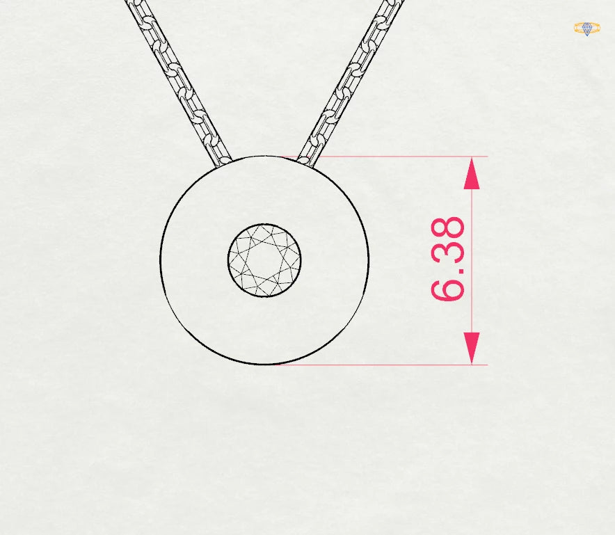 Solitaire Necklace (Round), 0.04 ct — 104-10015(2.2)