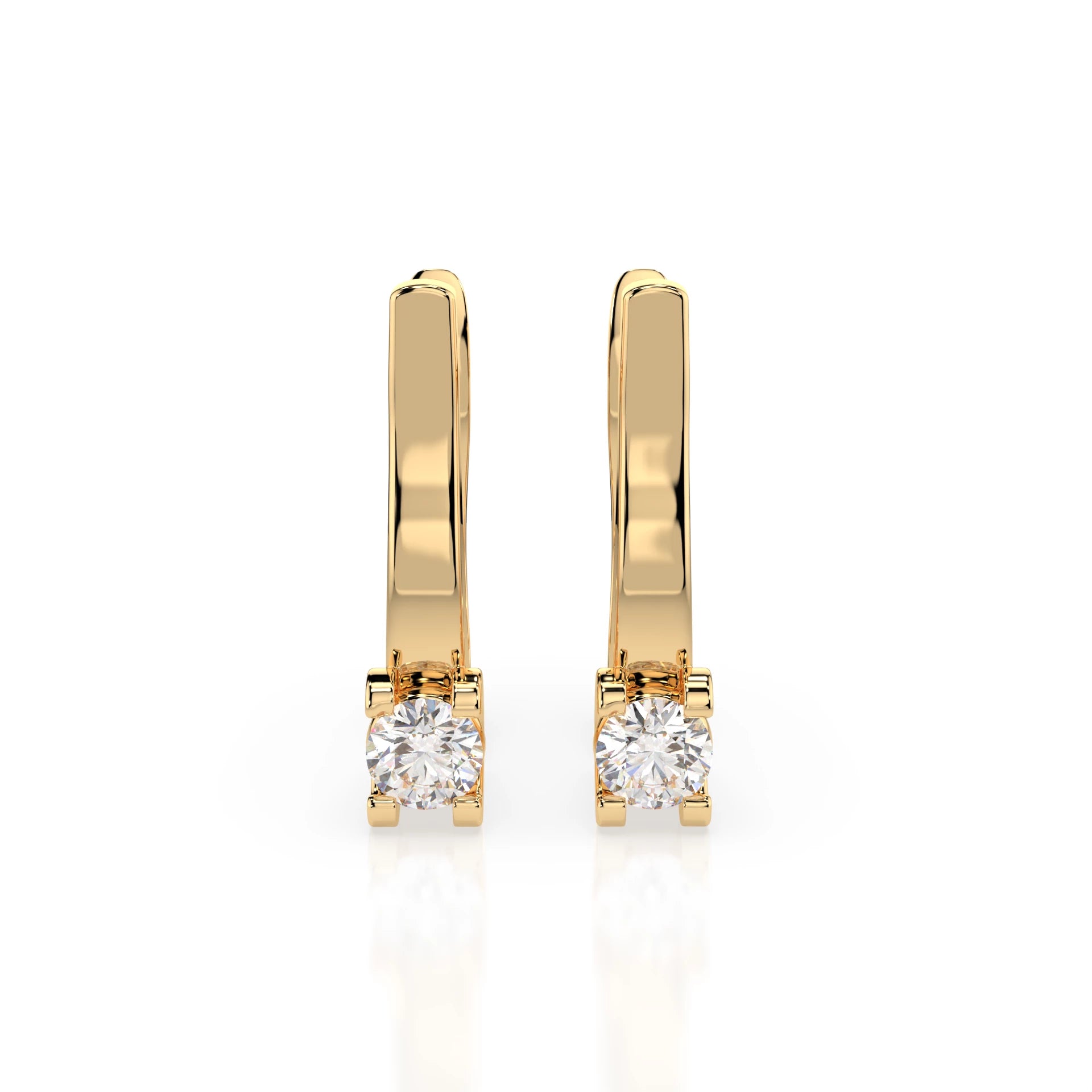 Solitaire English Lock Earring (Round), 0.2 ct — 102-10022(3.0)
