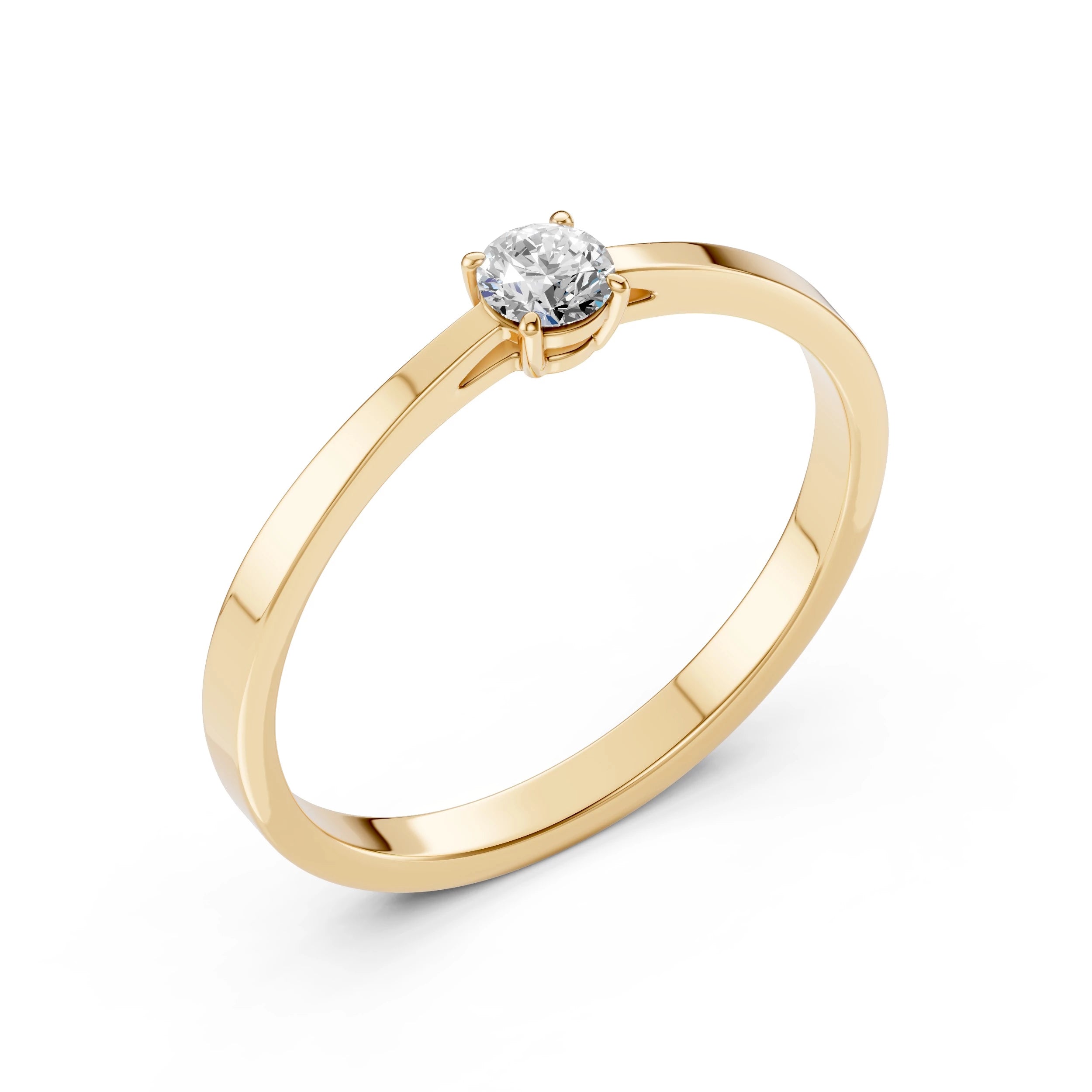 Solitaire Ring (Round), 0.2 ct — 101-10012/1(3.7)