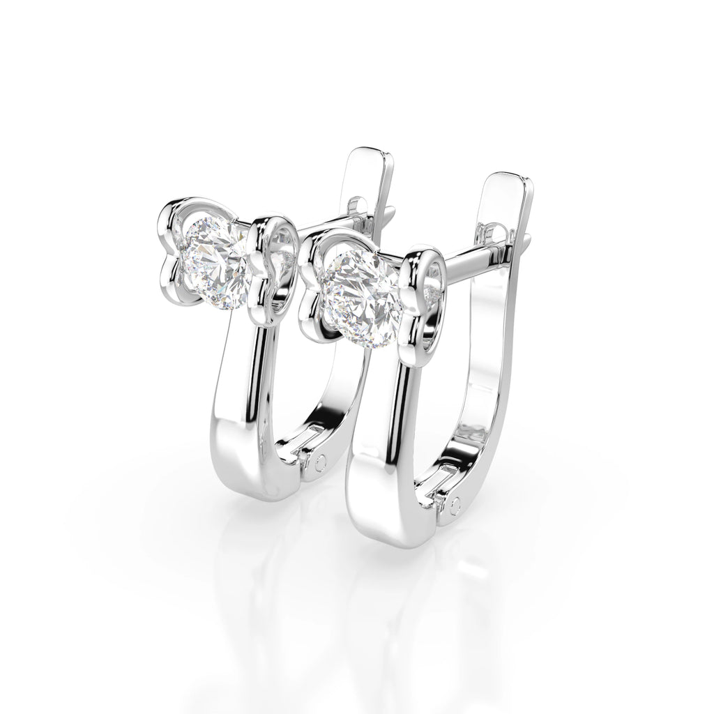 Solitaire English Lock Earring (Round), 0.5 ct — 102-10013(4.0)