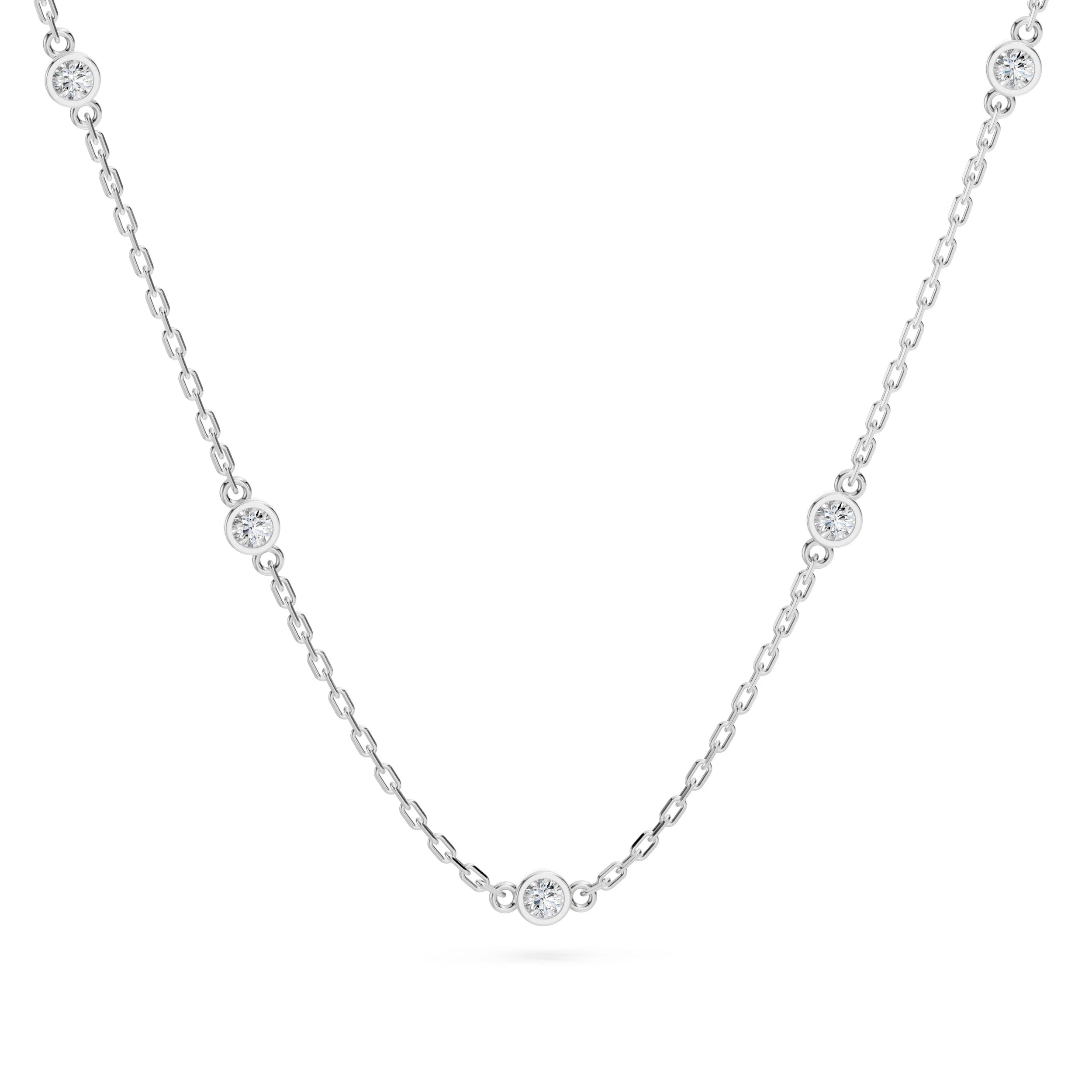 Minimalism Necklace (Round), 0.14 ct — 104-10080/5(1.9)