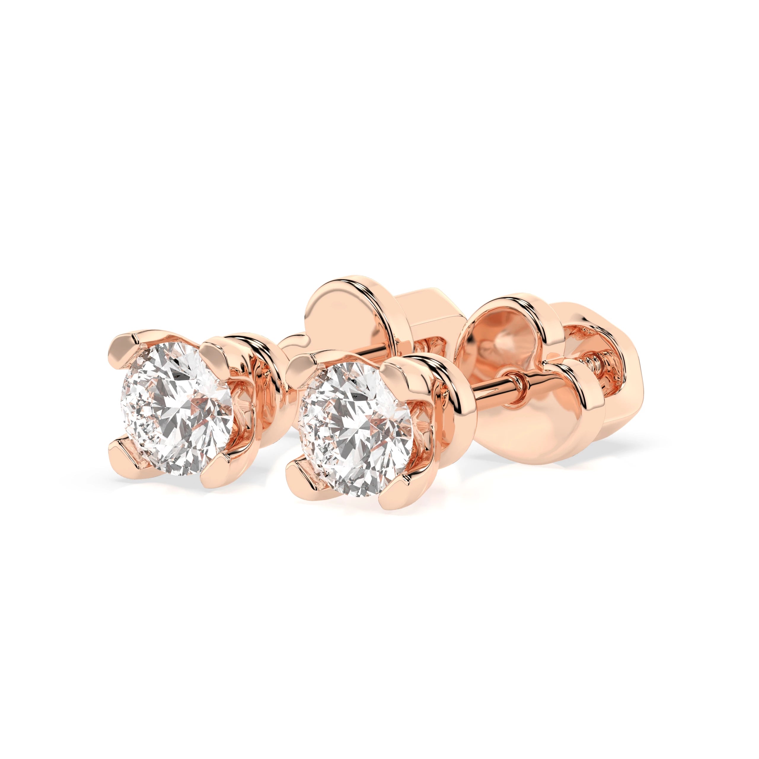 Solitaire Butterfly Earring (Round), 0.6 ct — 102-10089/2(4.2)