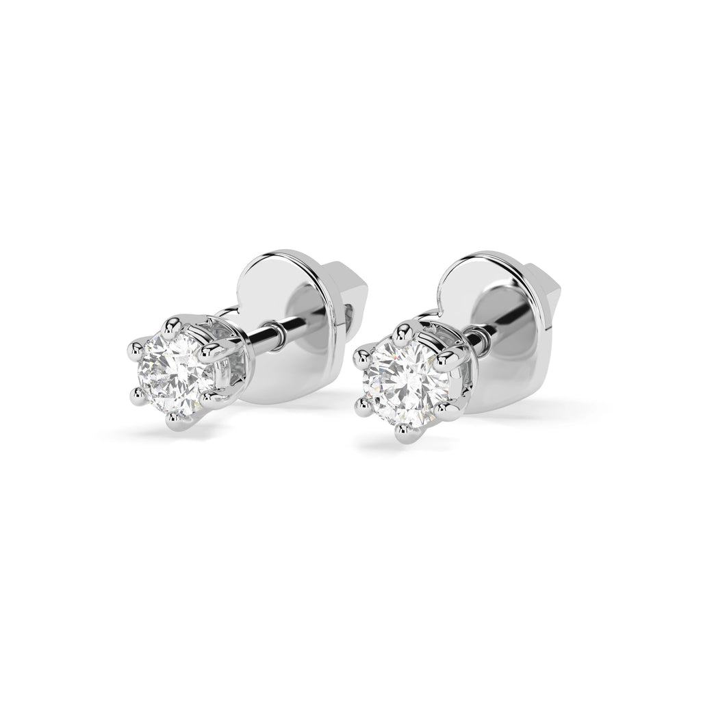 Solitaire Butterfly Earring (Round), 0.12 ct — 102-10027(2.5)
