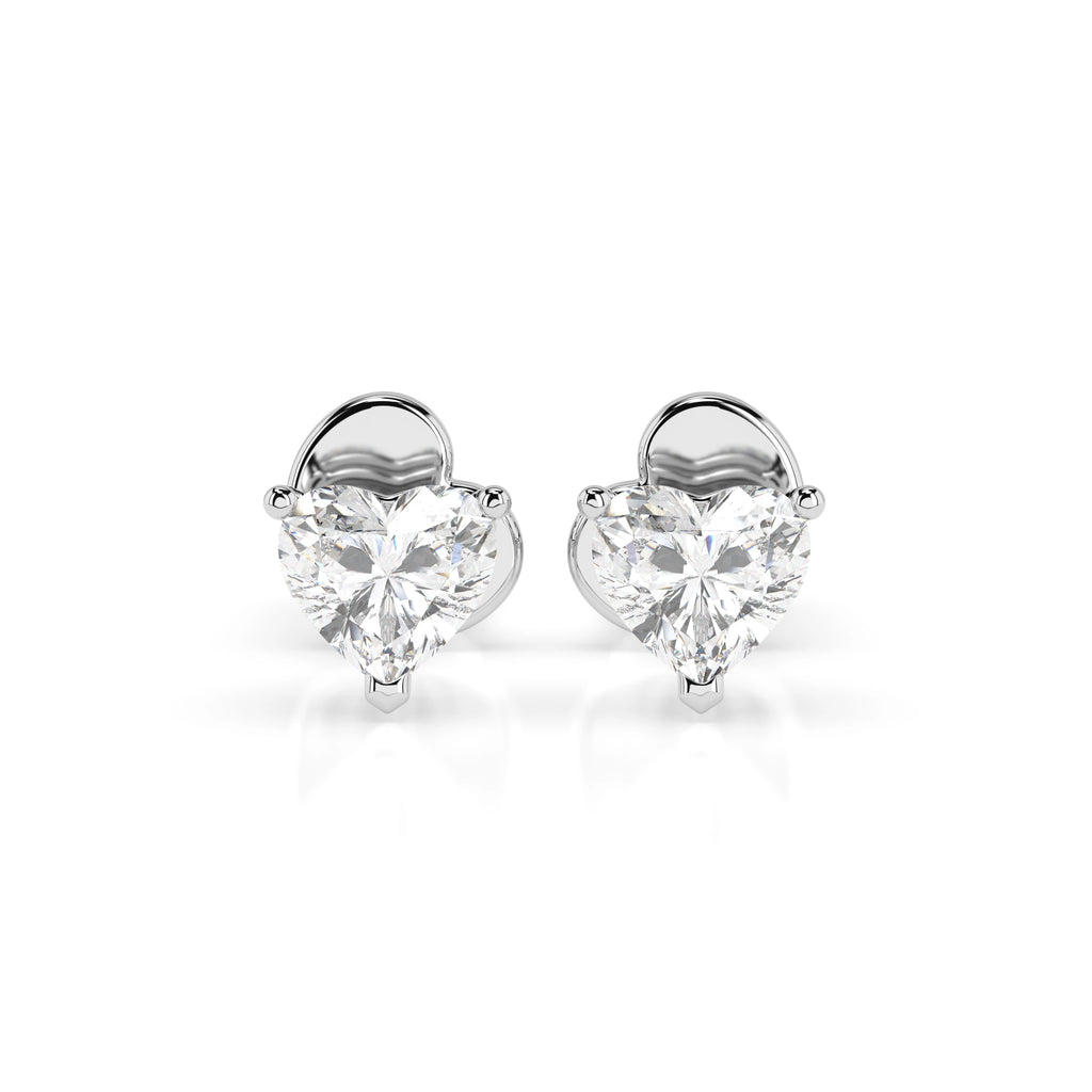 Solitaire Butterfly Earring (Heart), 0.6 ct — 102-10190(0.30)HRT