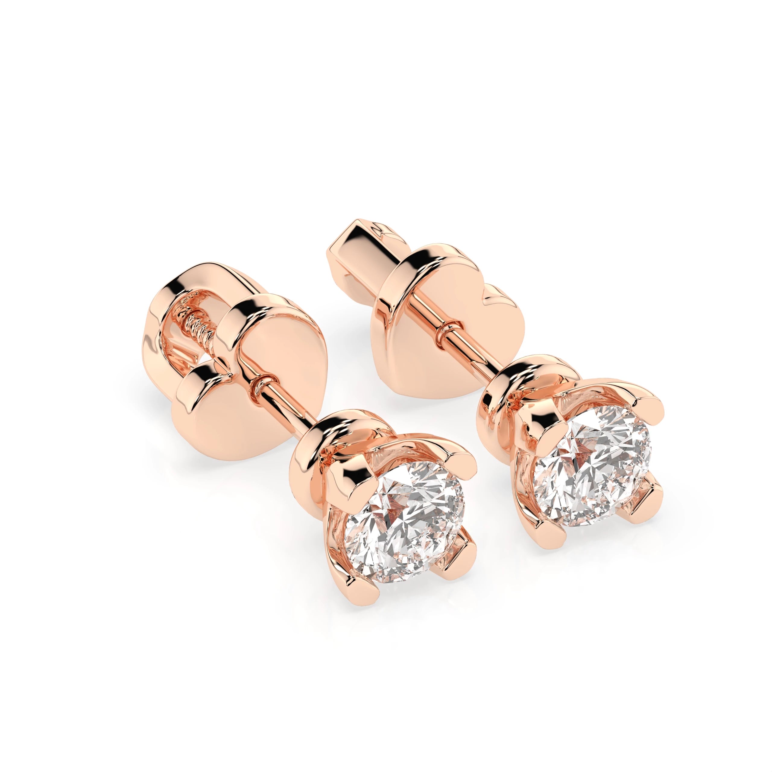 Solitaire Butterfly Earring (Round), 0.6 ct — 102-10089/2(4.2)