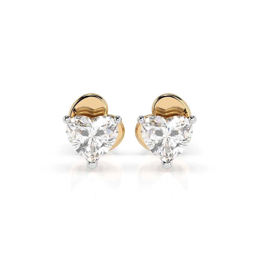 Solitaire Butterfly Earring (Heart), 0.6 ct — 102-10190(0.30)HRT