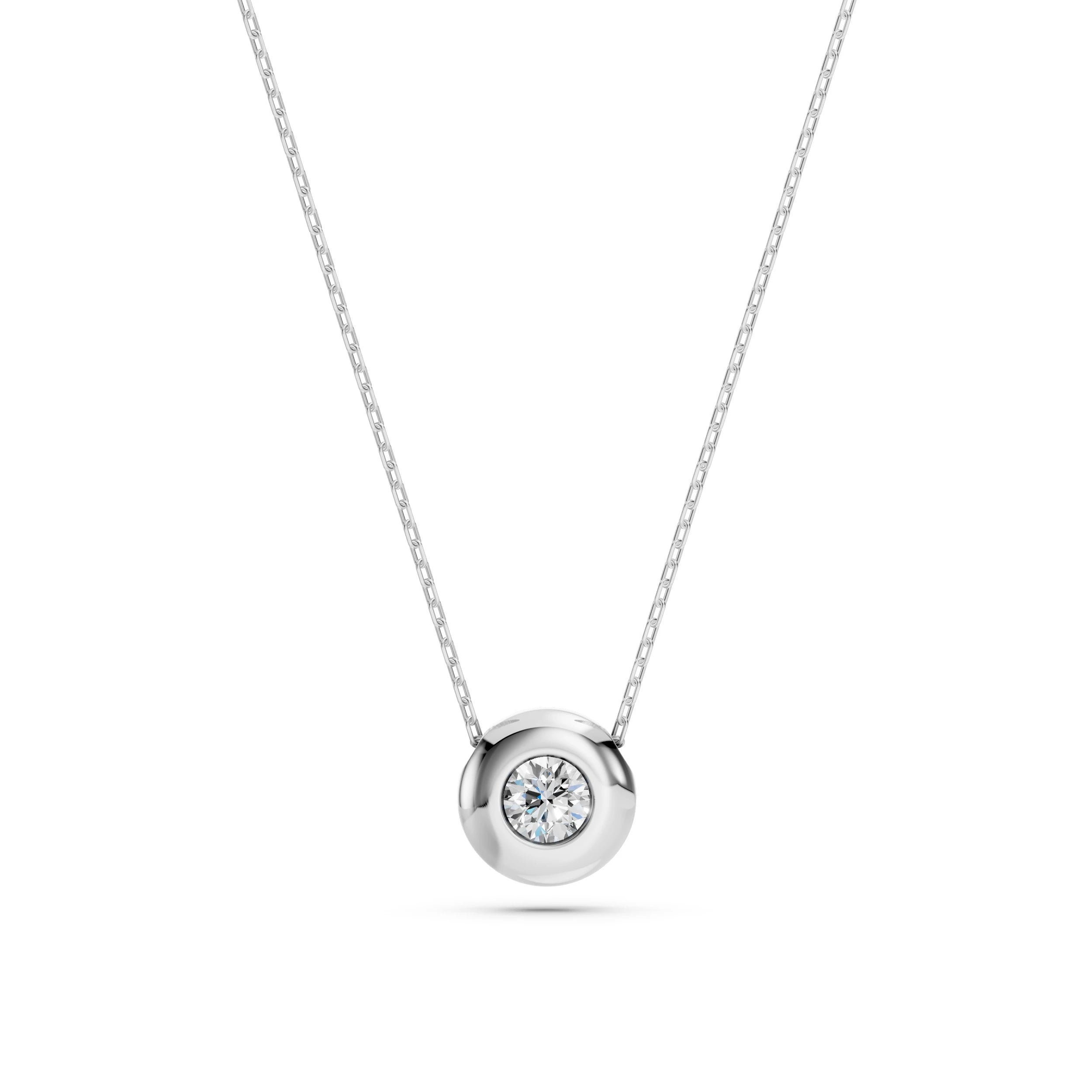 Solitaire Necklace (Round), 0.15 ct — 104-10007(3.4)