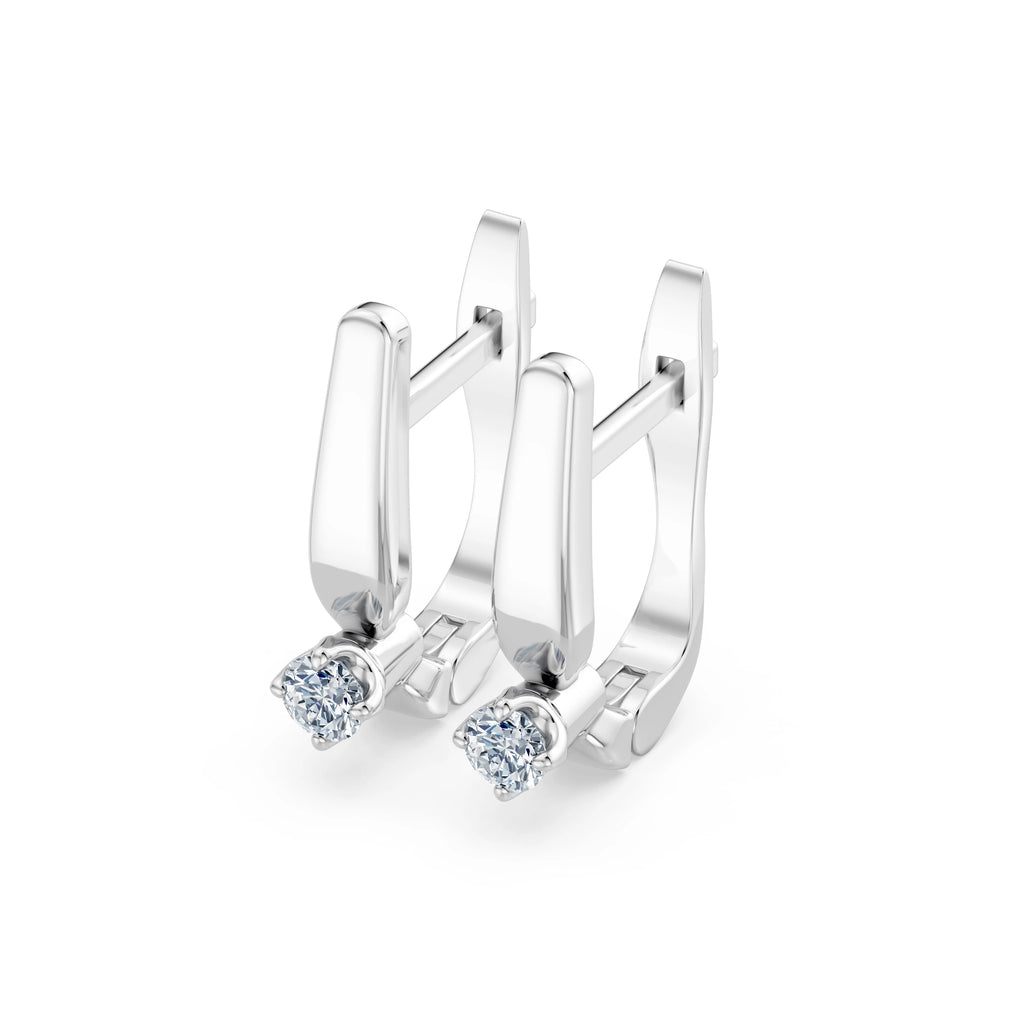 Solitaire English Lock Earring, 0.2 ct — 102-10041(3.0)