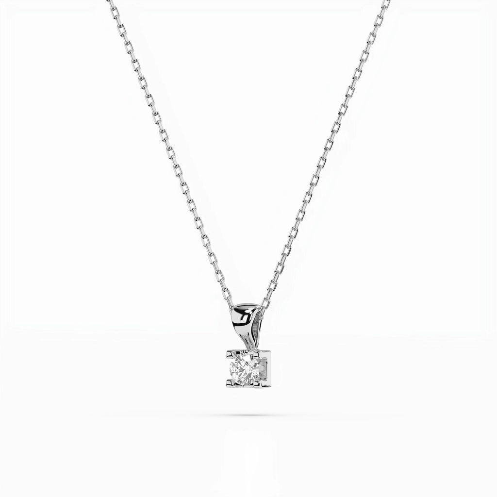 Solitaire Necklace (Round), 0.15 ct — 104-10013(3.4)