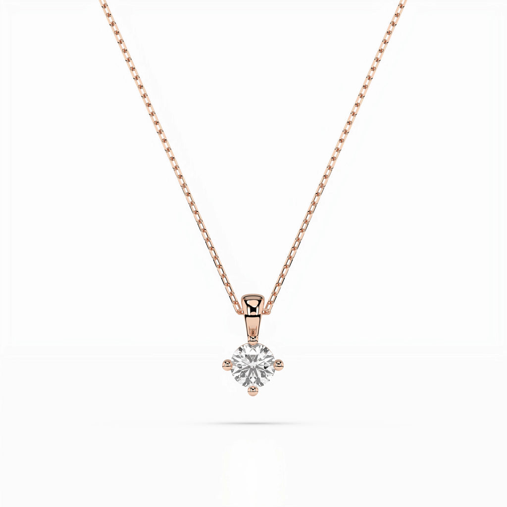 Solitaire Necklace (Round), 0.1 ct — 104-10011(3.0)