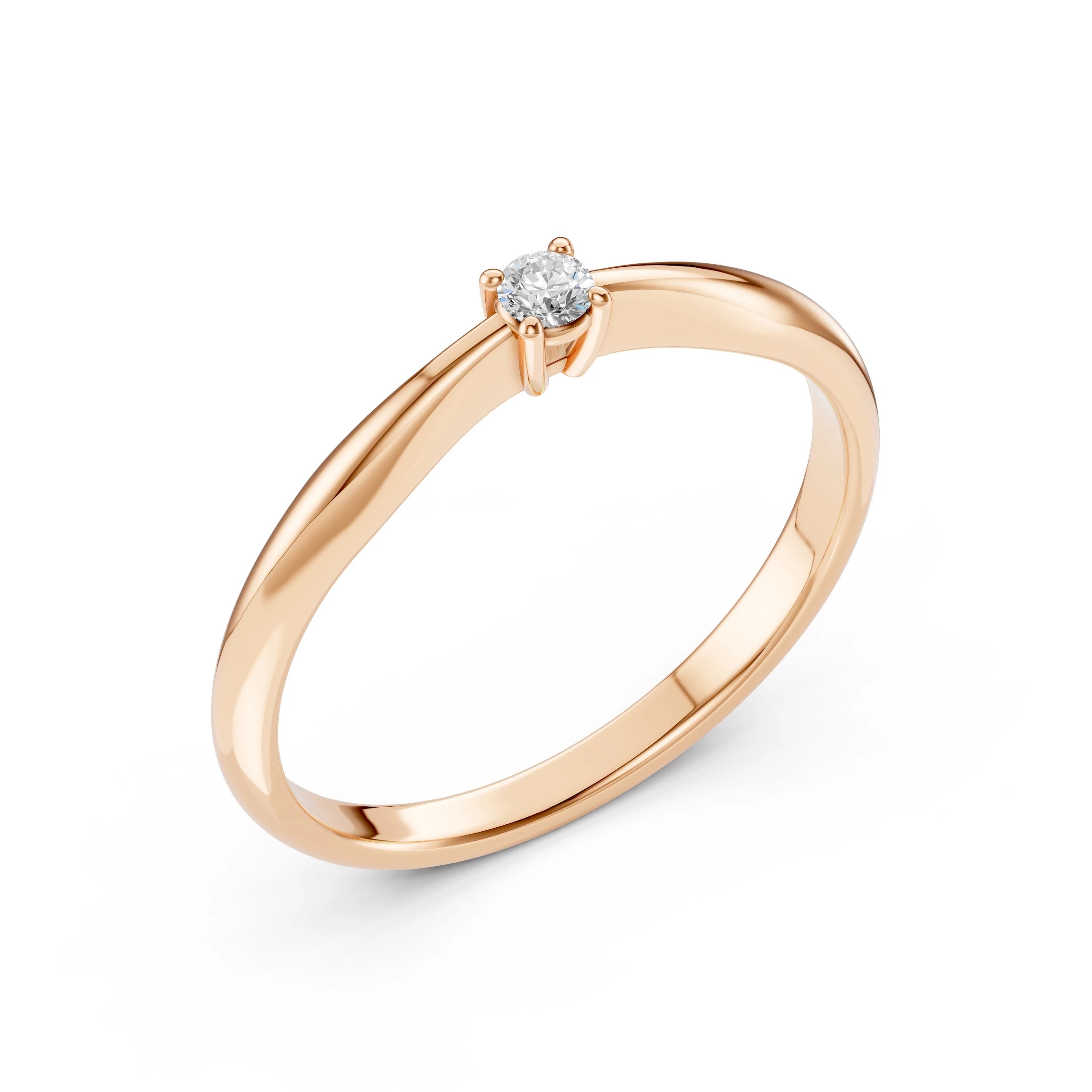 Solitaire Ring (Round), 0.1 ct — 101-10021(3.0)