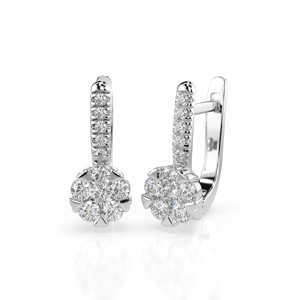 Illusion Earring (Round), 0.12 ct — 102-10015/4(2.5)