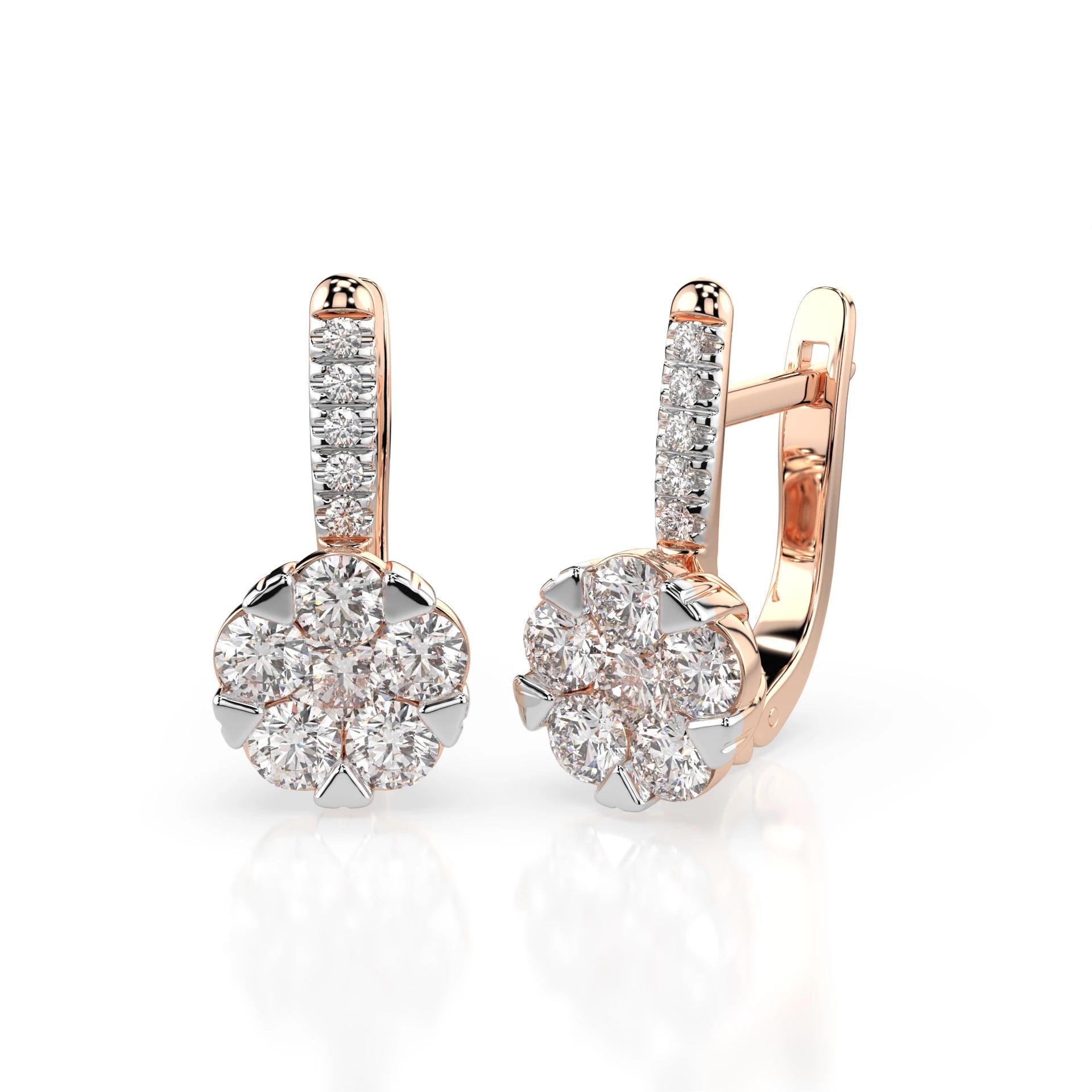 Illusion Earring (Round), 0.3 ct — 102-10015/4(3.4)