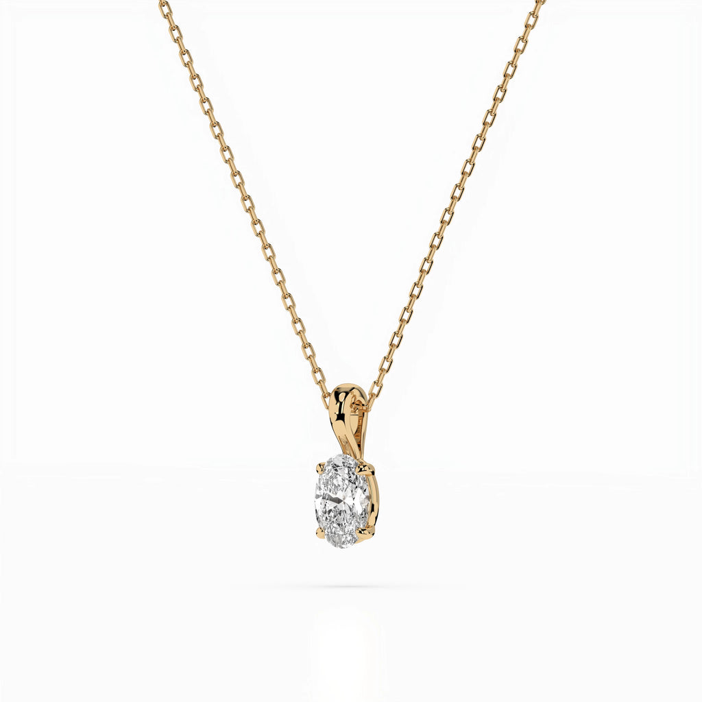 Solitaire Necklace (Oval), 0.3 ct — 104-10069(0.30)OV