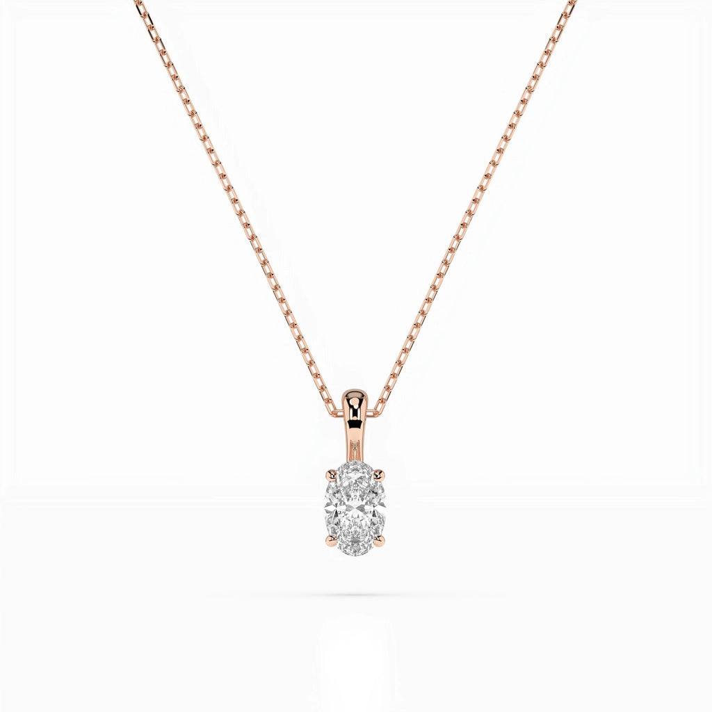 Solitaire Necklace (Oval), 0.3 ct — 104-10069(0.30)OV