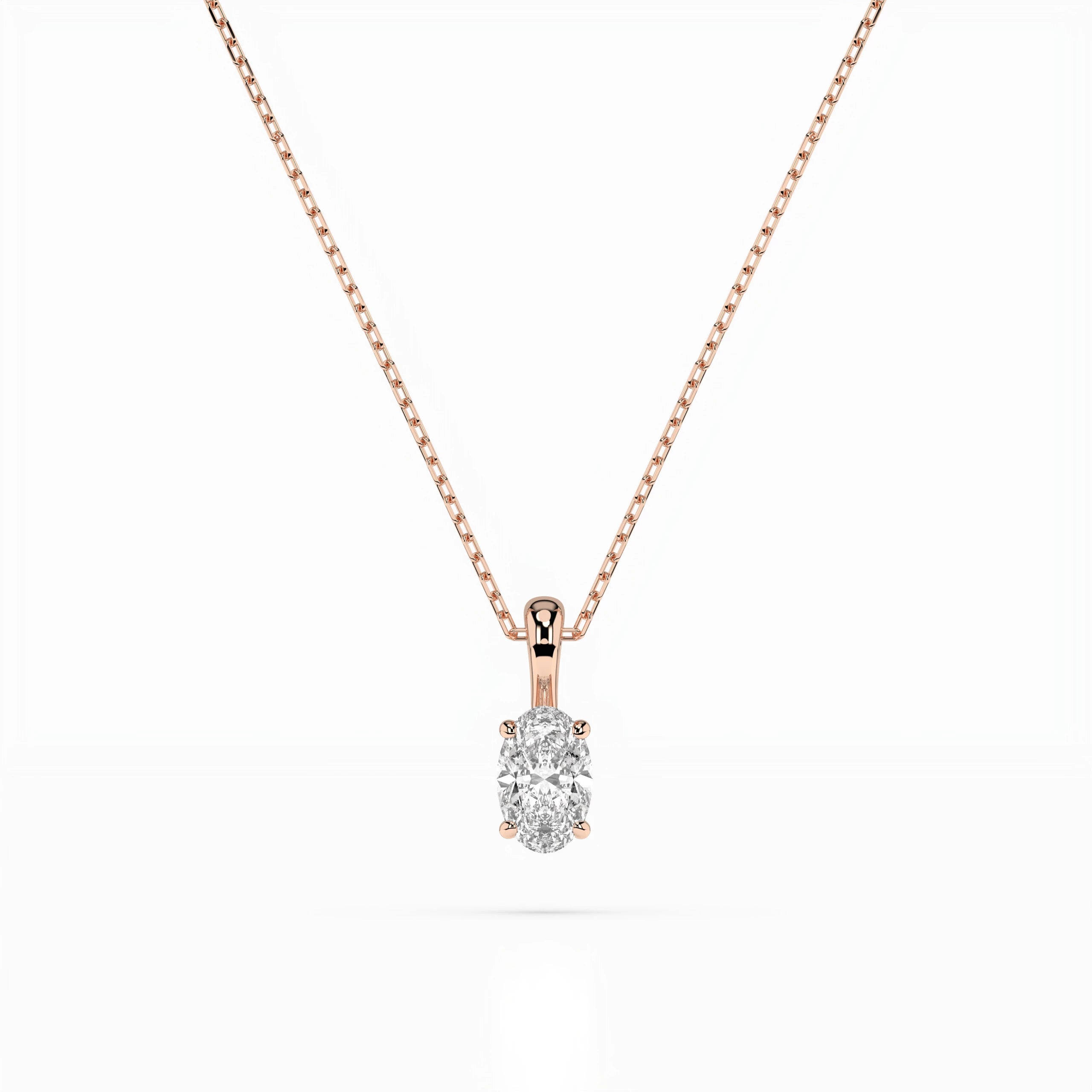 Solitaire Necklace (Oval), 0.3 ct — 104-10069(0.30)OV