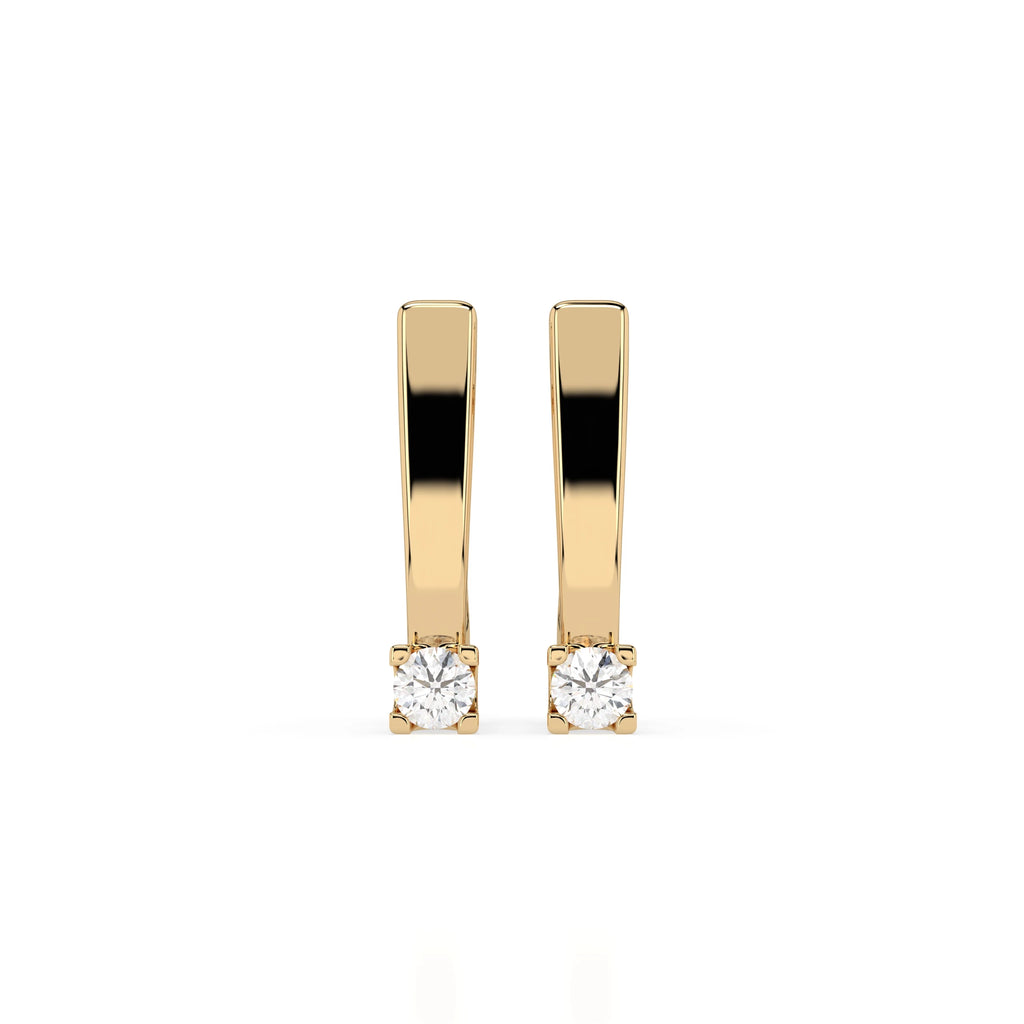 Solitaire English Lock Earring (Round), 0.15 ct — 102-10036(2.7)