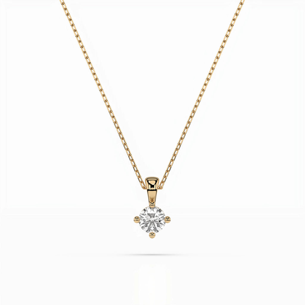 Solitaire Necklace (Round), 0.2 ct — 104-10011(3.7)