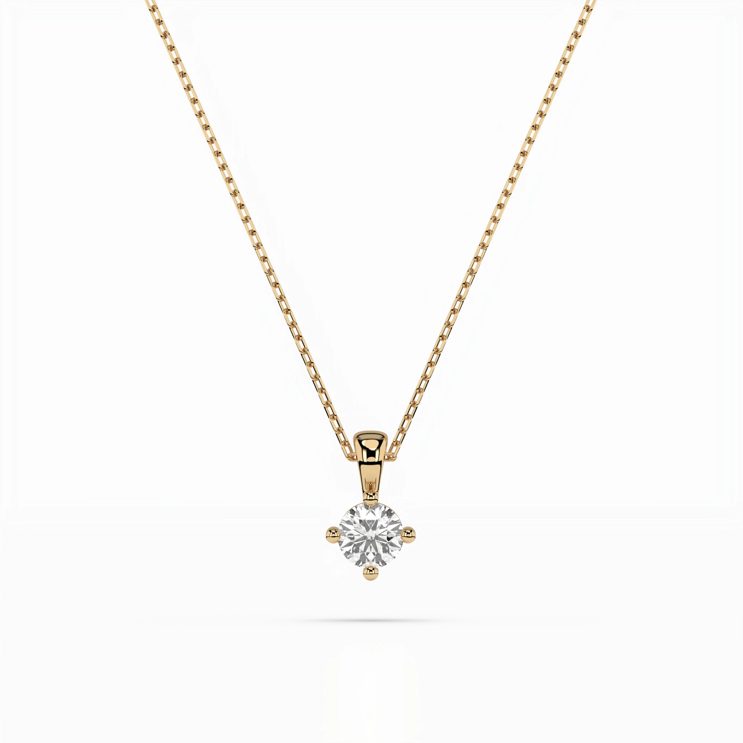Solitaire Necklace (Round), 0.2 ct — 104-10011(3.7)