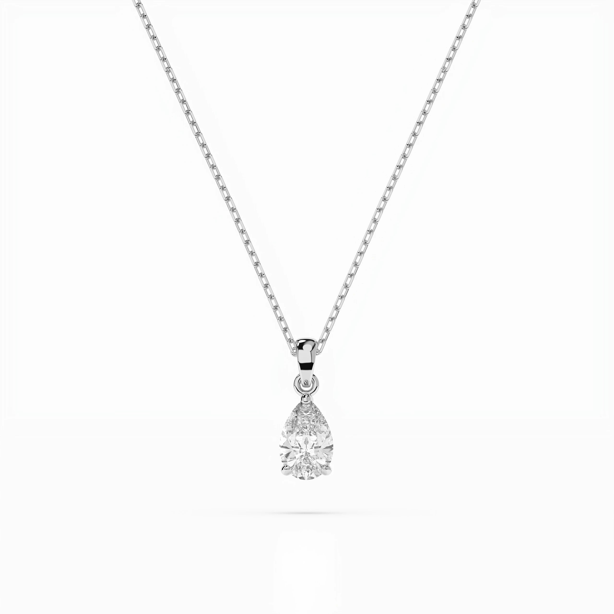 Solitaire Necklace (Pear), 0.3 ct — 104-10067(0.30)PAR