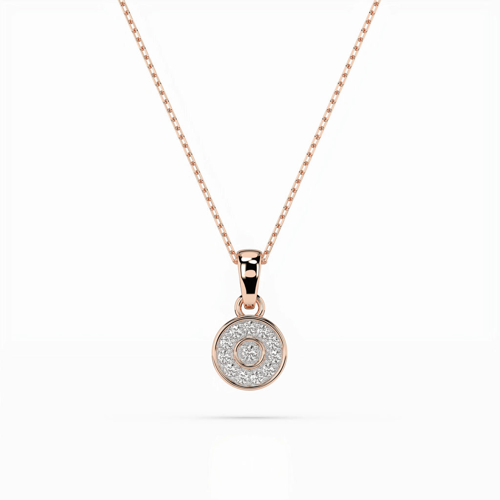 Illusion Necklace (Round), 0.01 ct — 104-10032