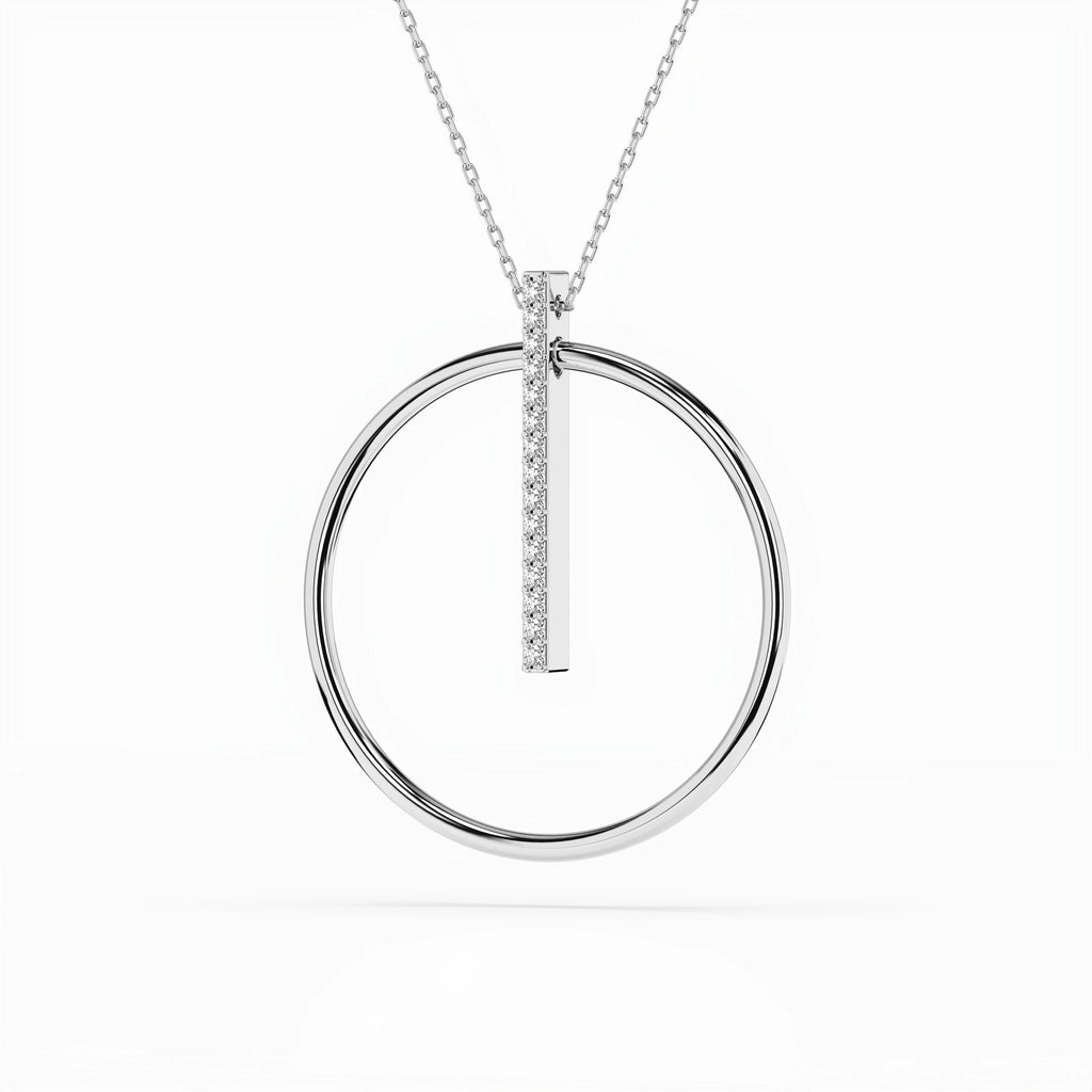 Minimalism Necklace (Round), 0.09 ct — 104-10047