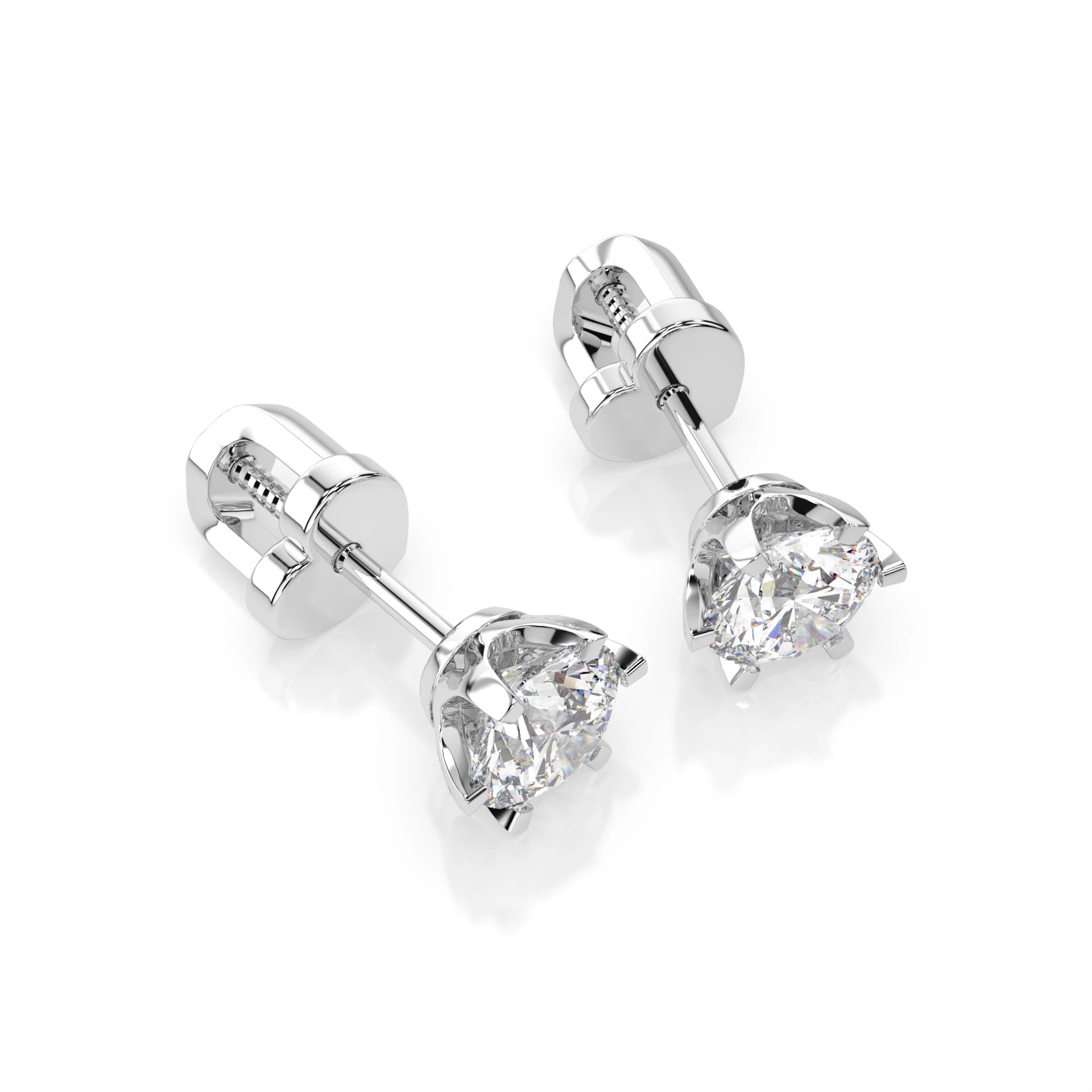 Solitaire Butterfly Earring (Round), 0.9 ct — 102-10040/1(4.8)