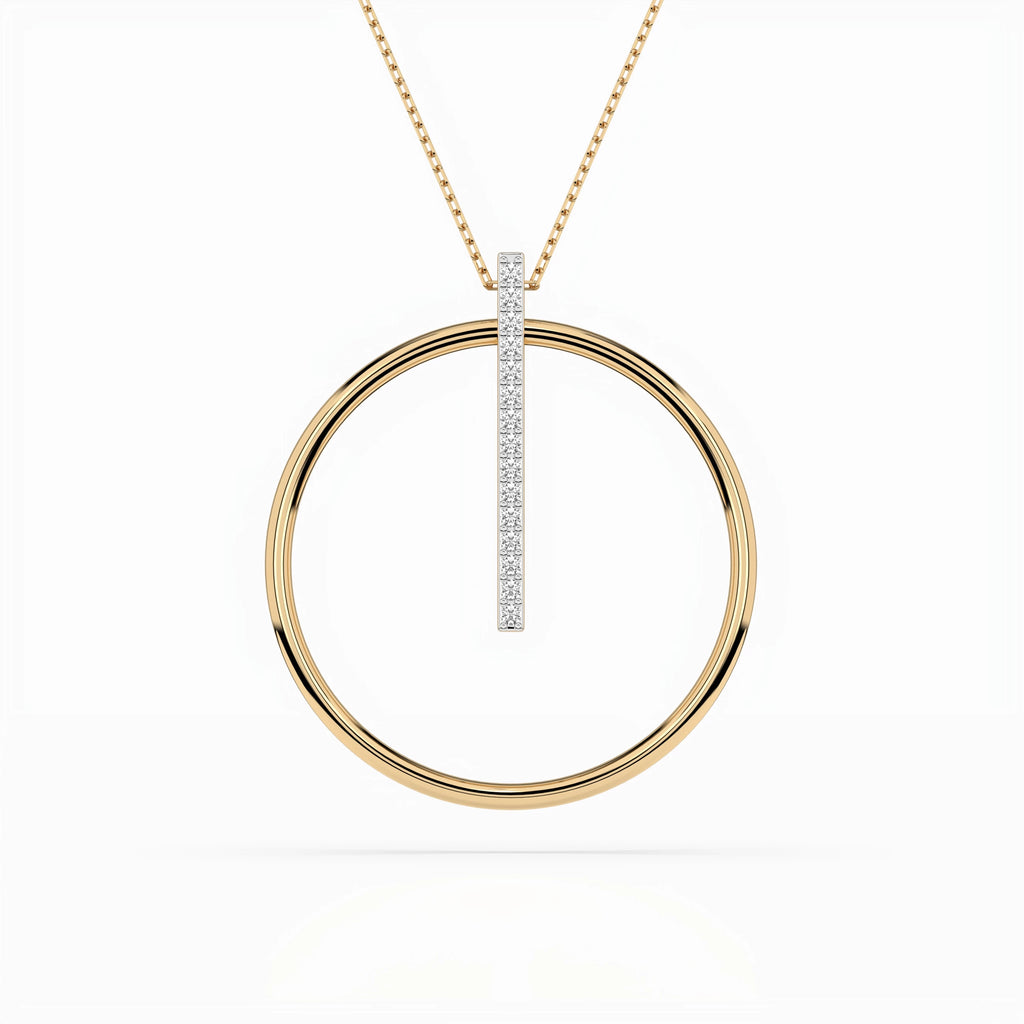 Minimalism Necklace (Round), 0.09 ct — 104-10047