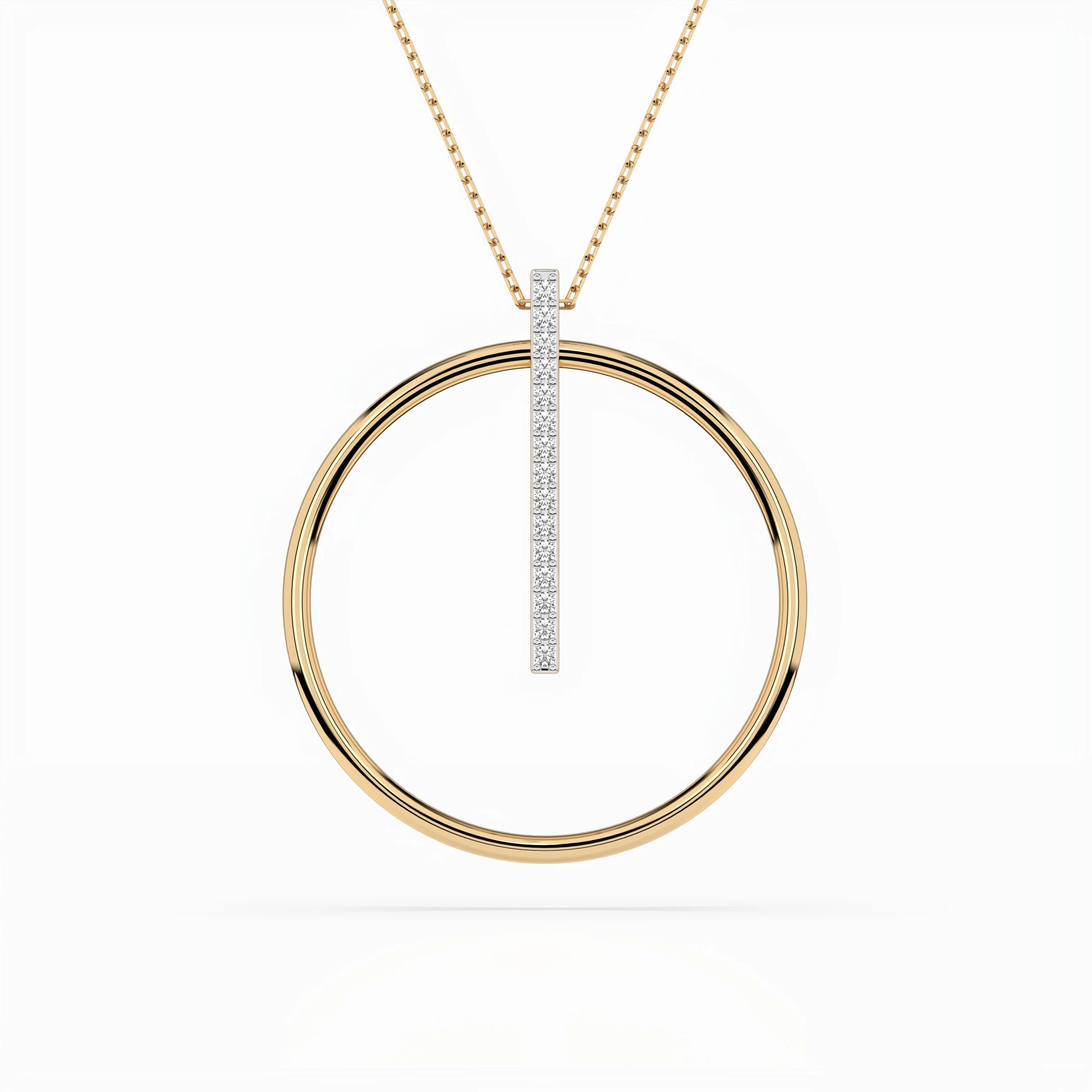 Minimalism Necklace (Round), 0.09 ct — 104-10047