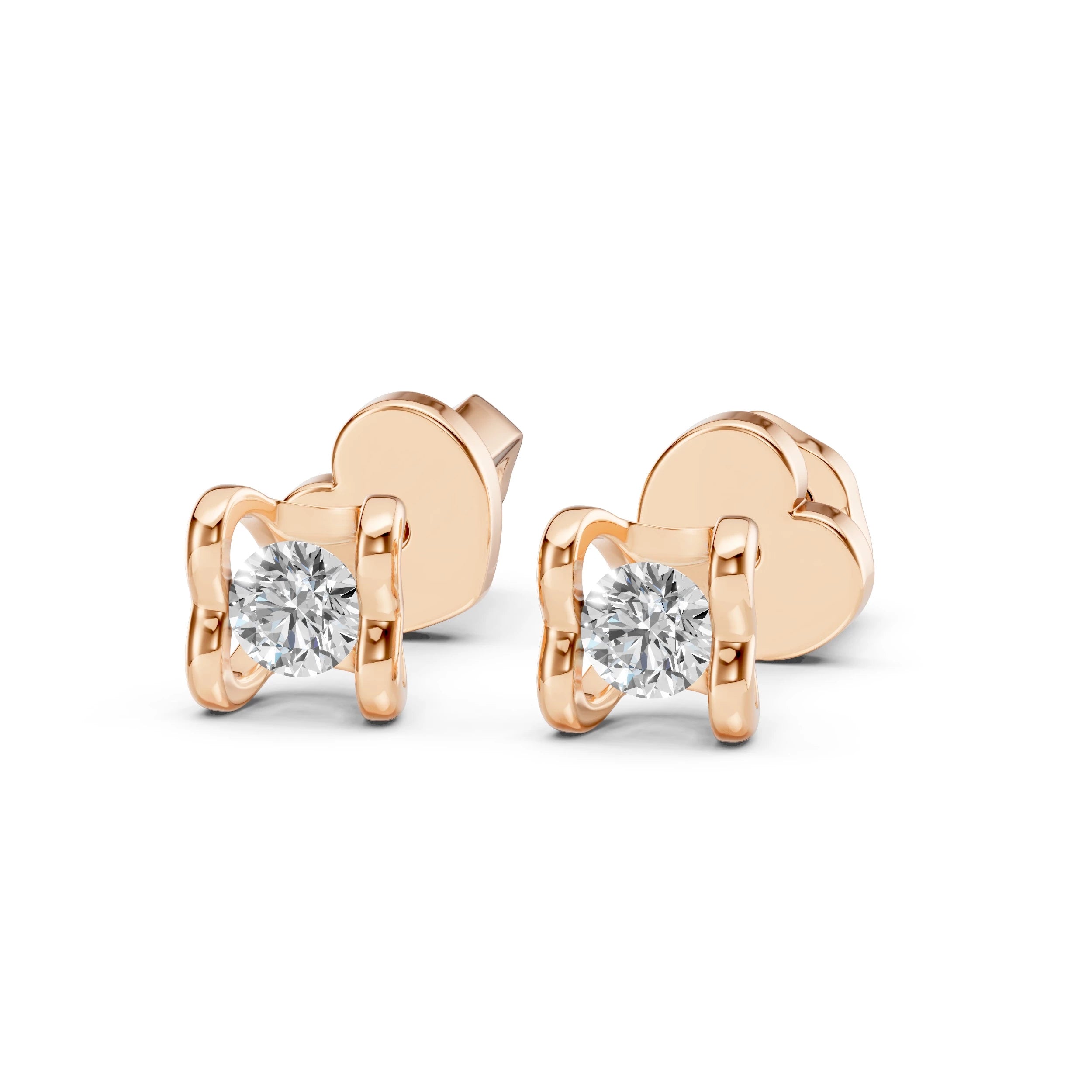 Solitaire Butterfly Earring (Round), 0.2 ct — 102-10013/2(3.0)