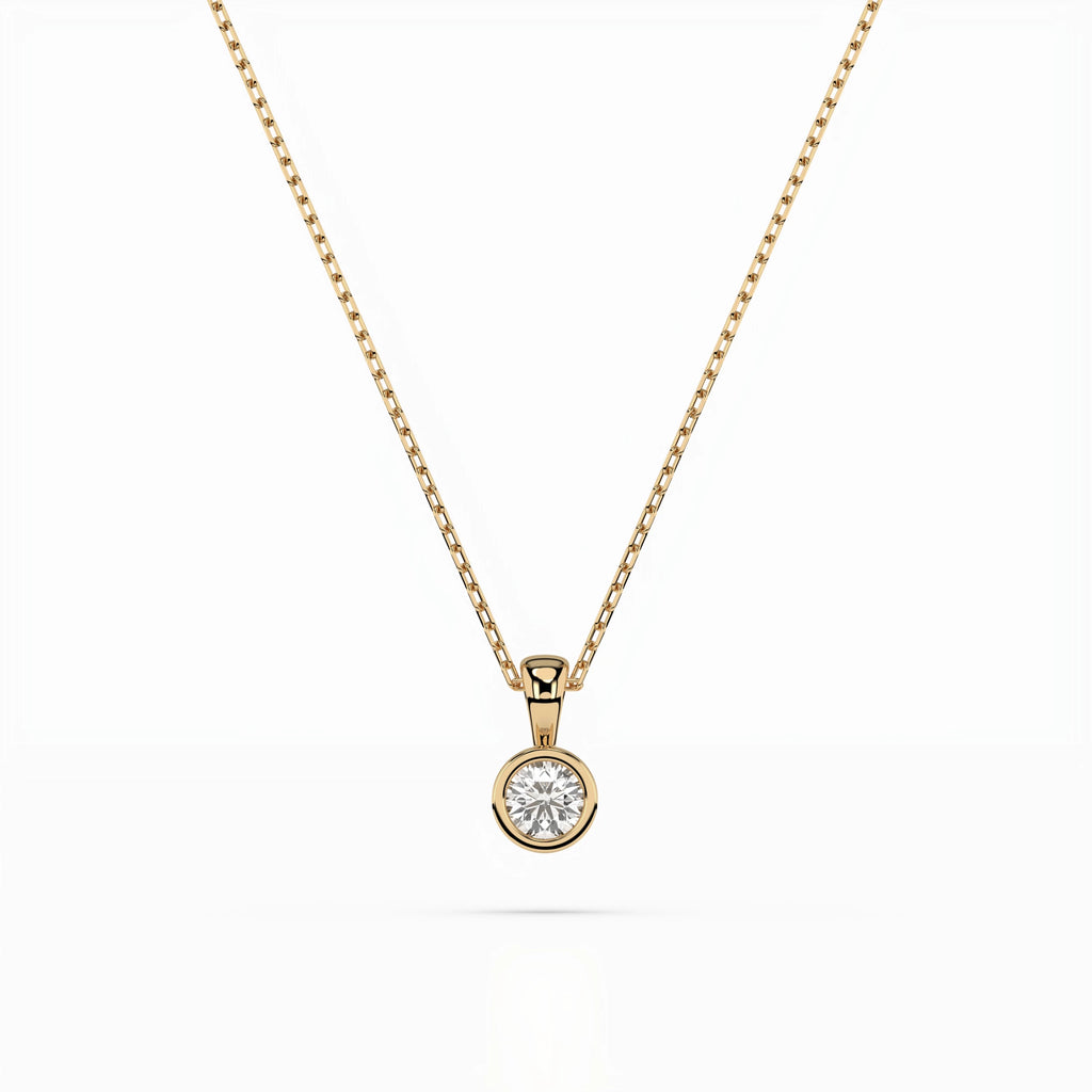 Solitaire Necklace (Round), 0.1 ct — 104-10010(3.0)