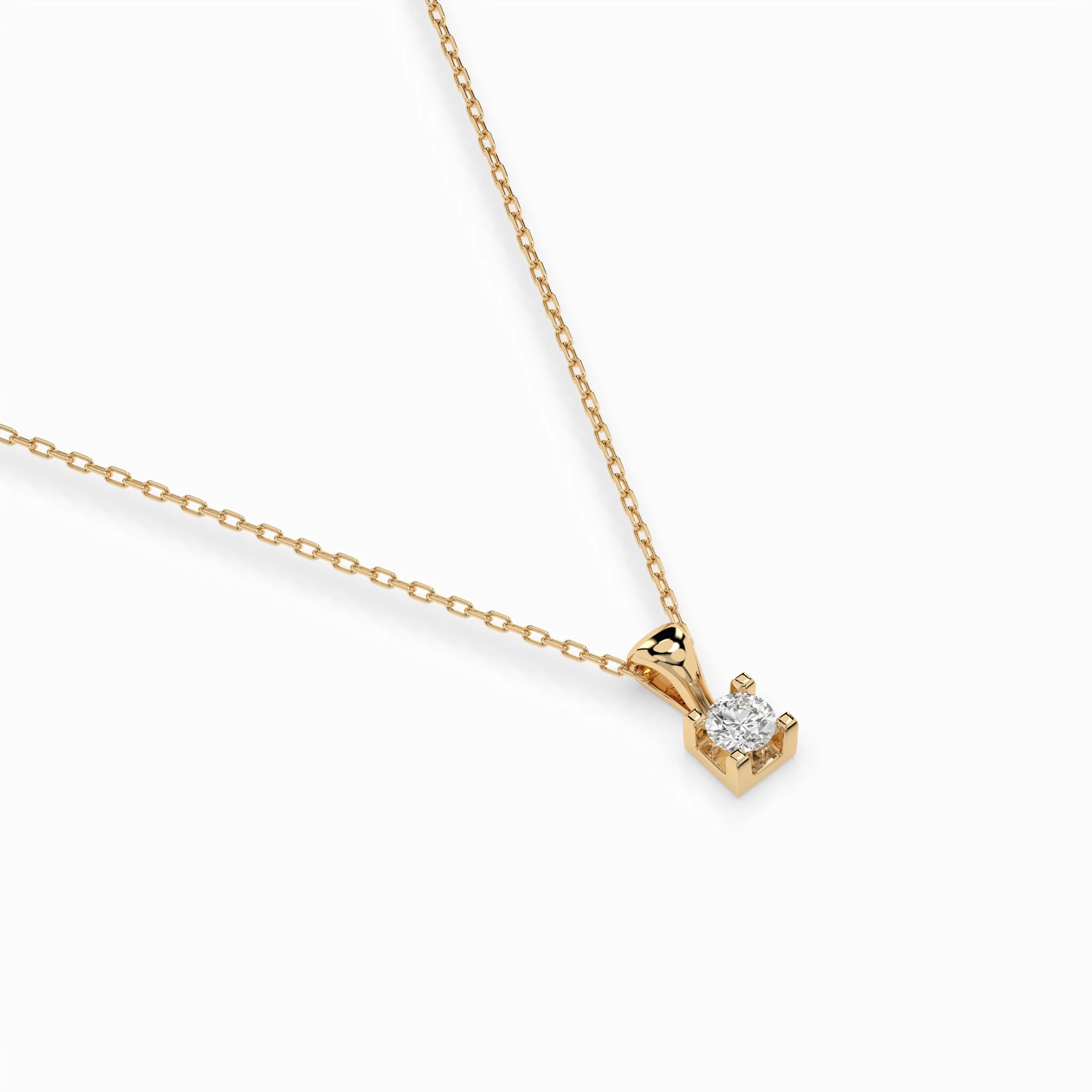 Solitaire Necklace (Round), 0.15 ct — 104-10013(3.4)