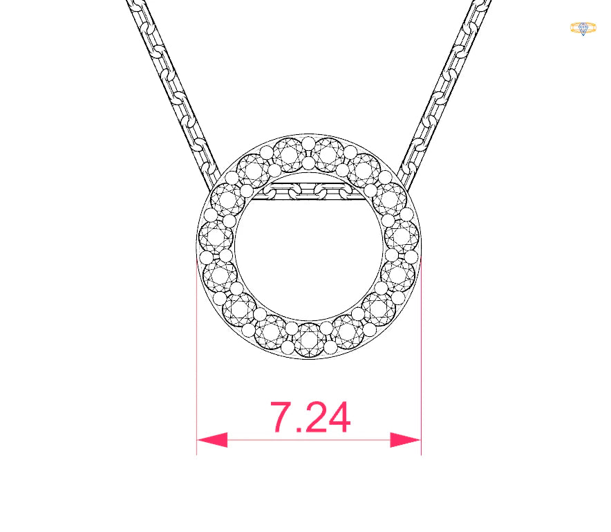 Minimalism Necklace (Round), 0.09 ct — 104-10028
