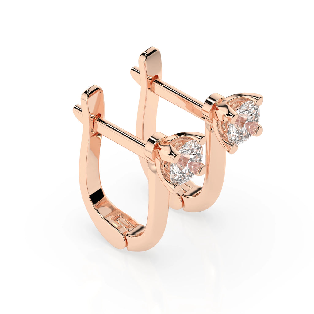 Solitaire English Lock Earring (Round), 0.6 ct — 102-10089(4.2)