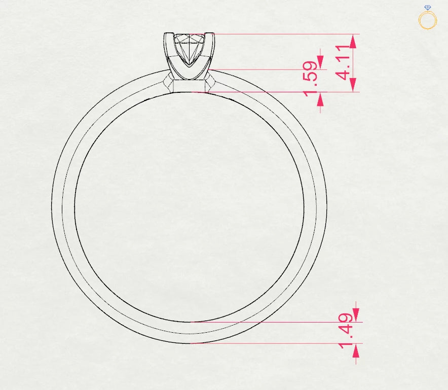 Solitaire Ring (Round), 0.15 ct — 101-10089(3.4)