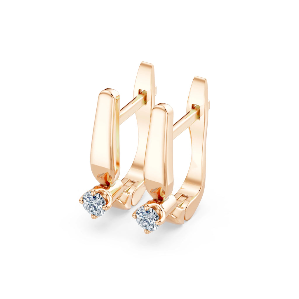 Solitaire English Lock Earring, 0.2 ct — 102-10041(3.0)