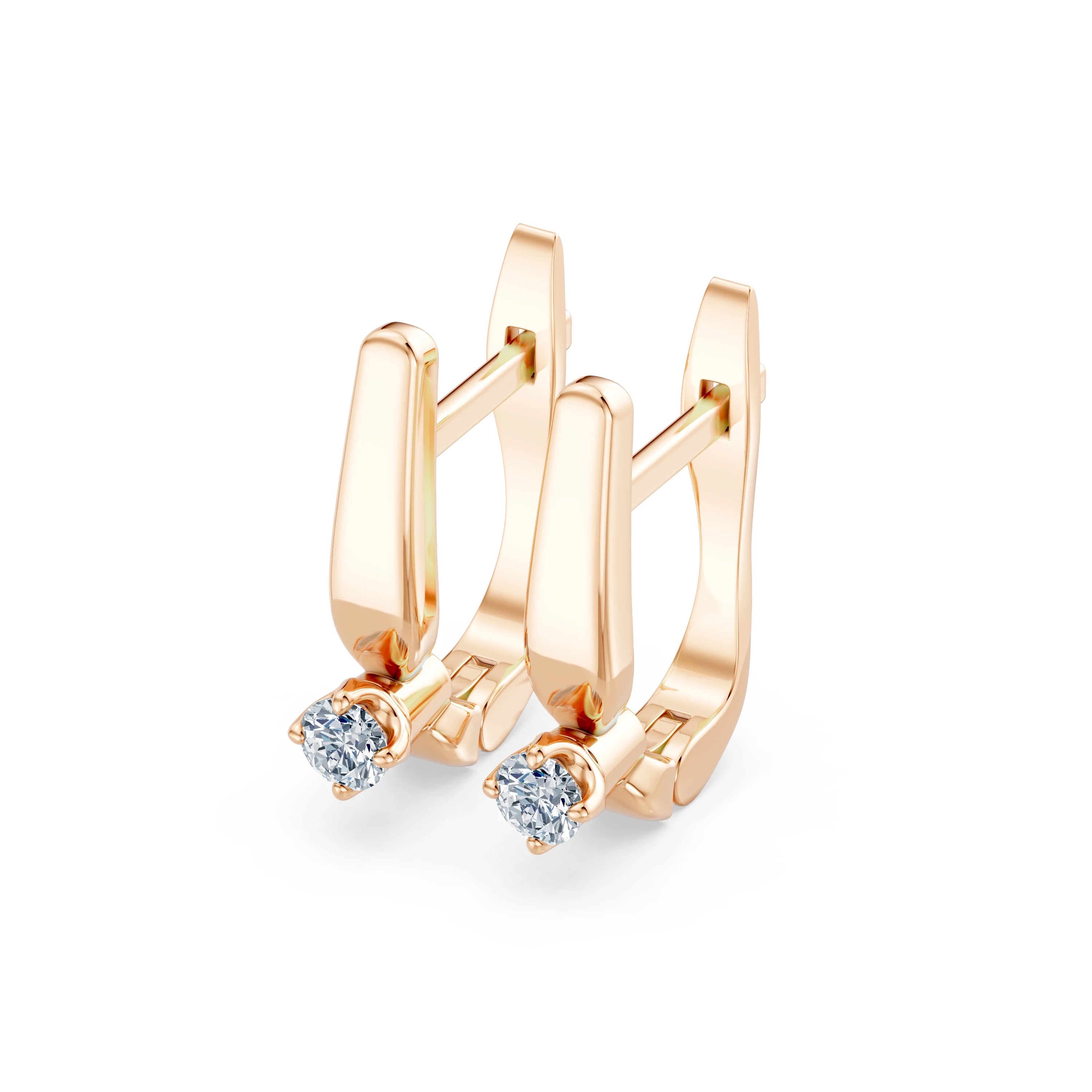 Solitaire English Lock Earring, 0.2 ct — 102-10041(3.0)