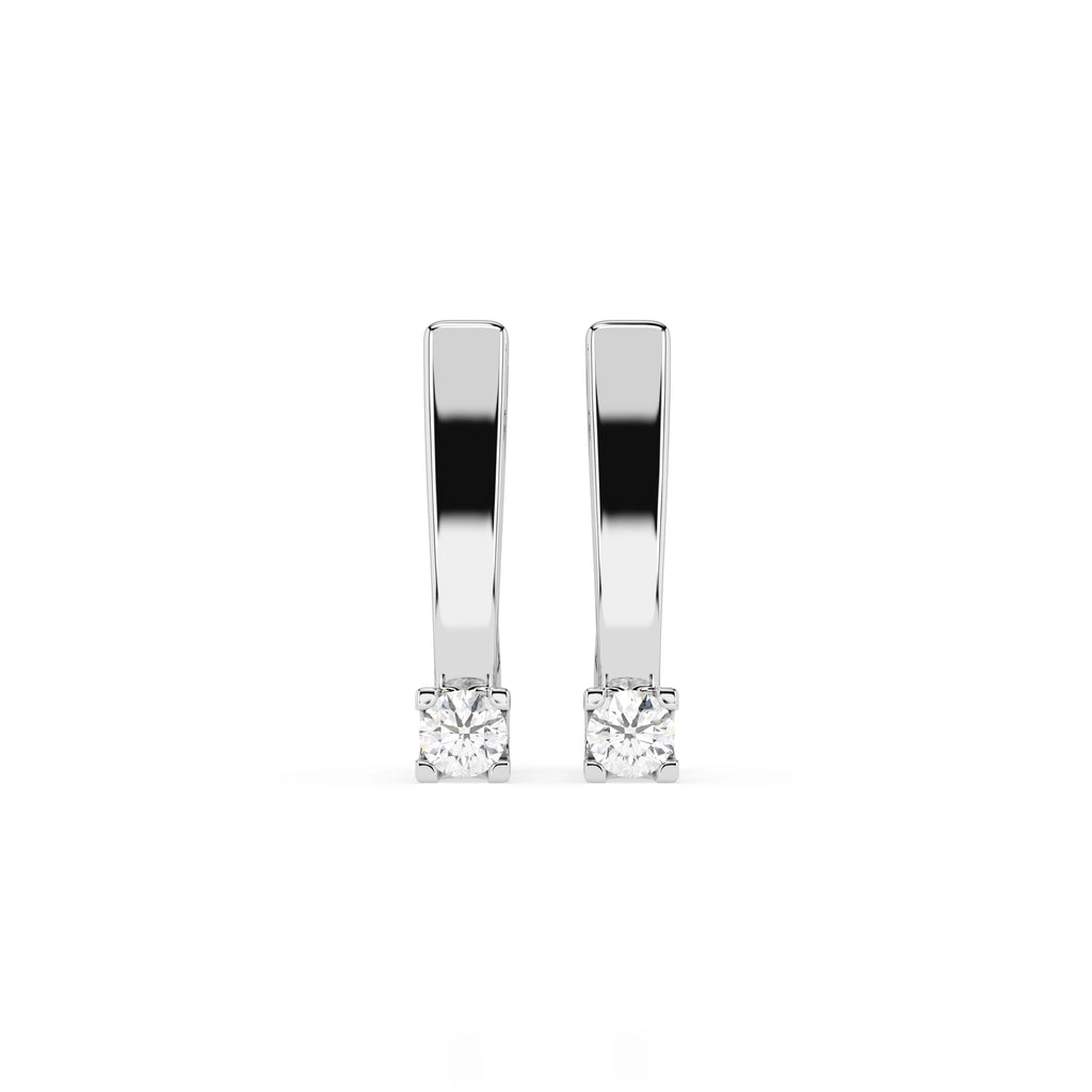 Solitaire English Lock Earring (Round), 0.15 ct — 102-10036(2.7)