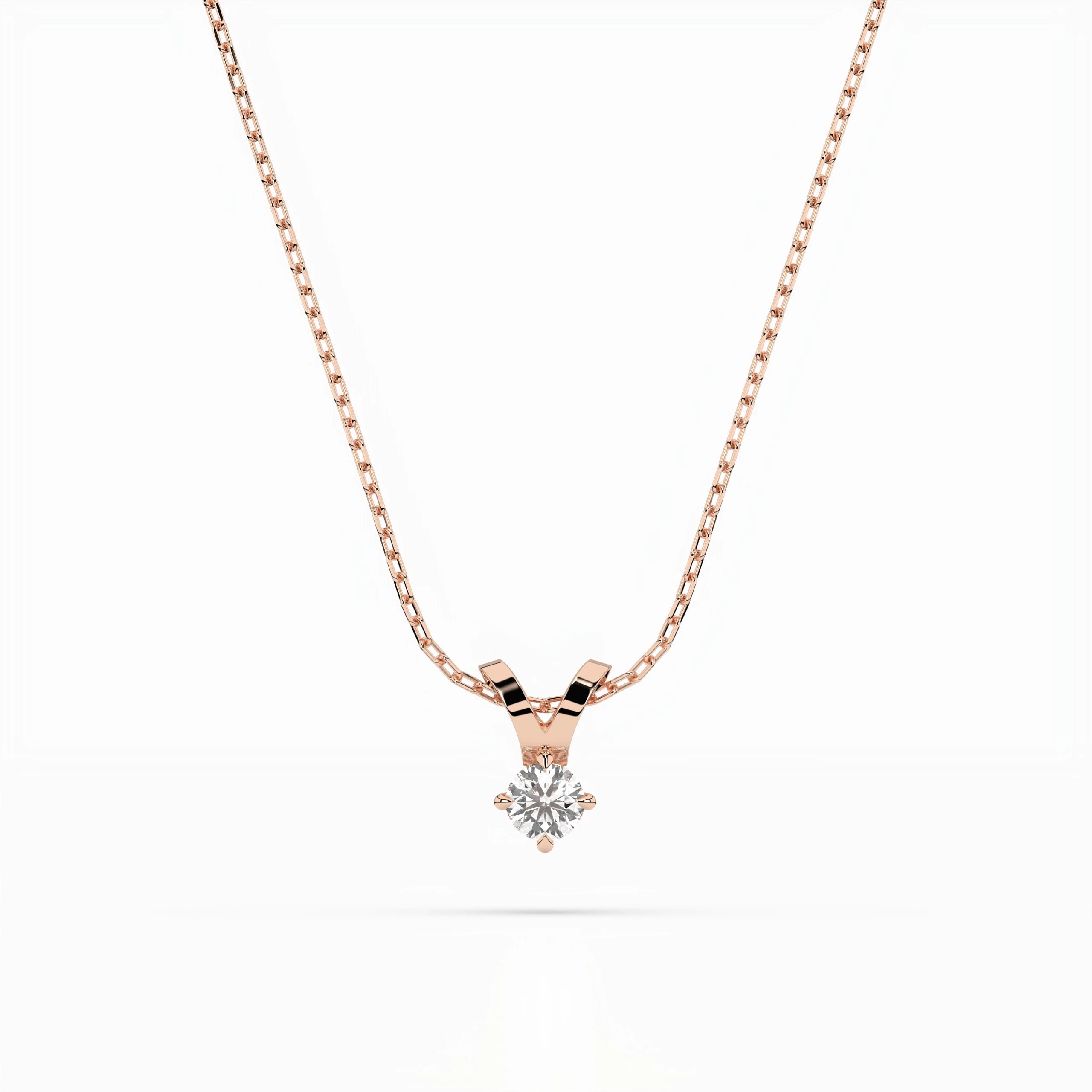 Solitaire Necklace (Round), 0.1 ct — 104-10037(3.0)