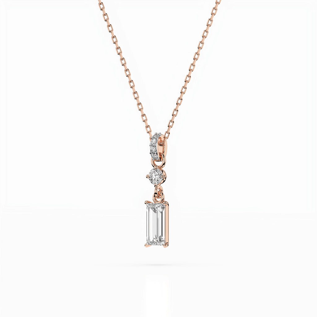 Solitaire Necklace (Baguette), 0.04 ct — 104-10071/3(0.30)BAQ