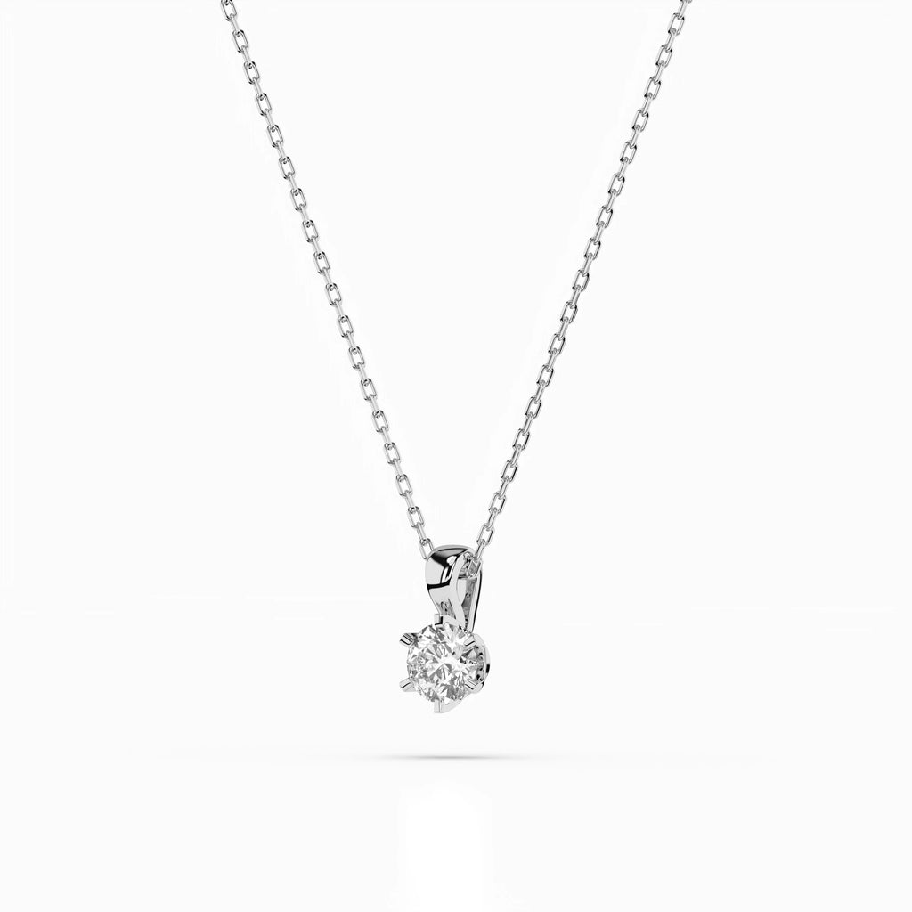 Solitaire Necklace (Round), 0.15 ct — 104-10004(3.4)