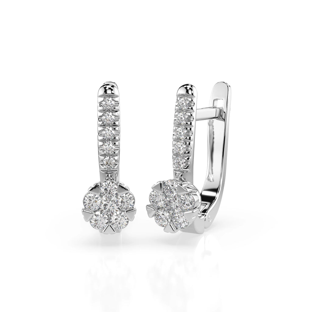 Illusion Earring (Round), 0.06 ct — 102-10015/4(2.0)