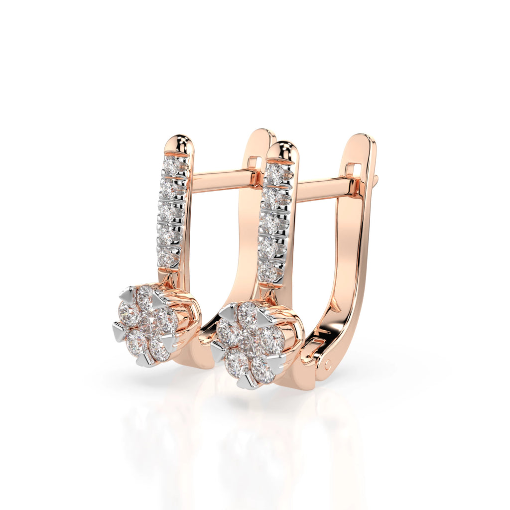 Illusion Earring (Round), 0.06 ct — 102-10015/4(2.0)