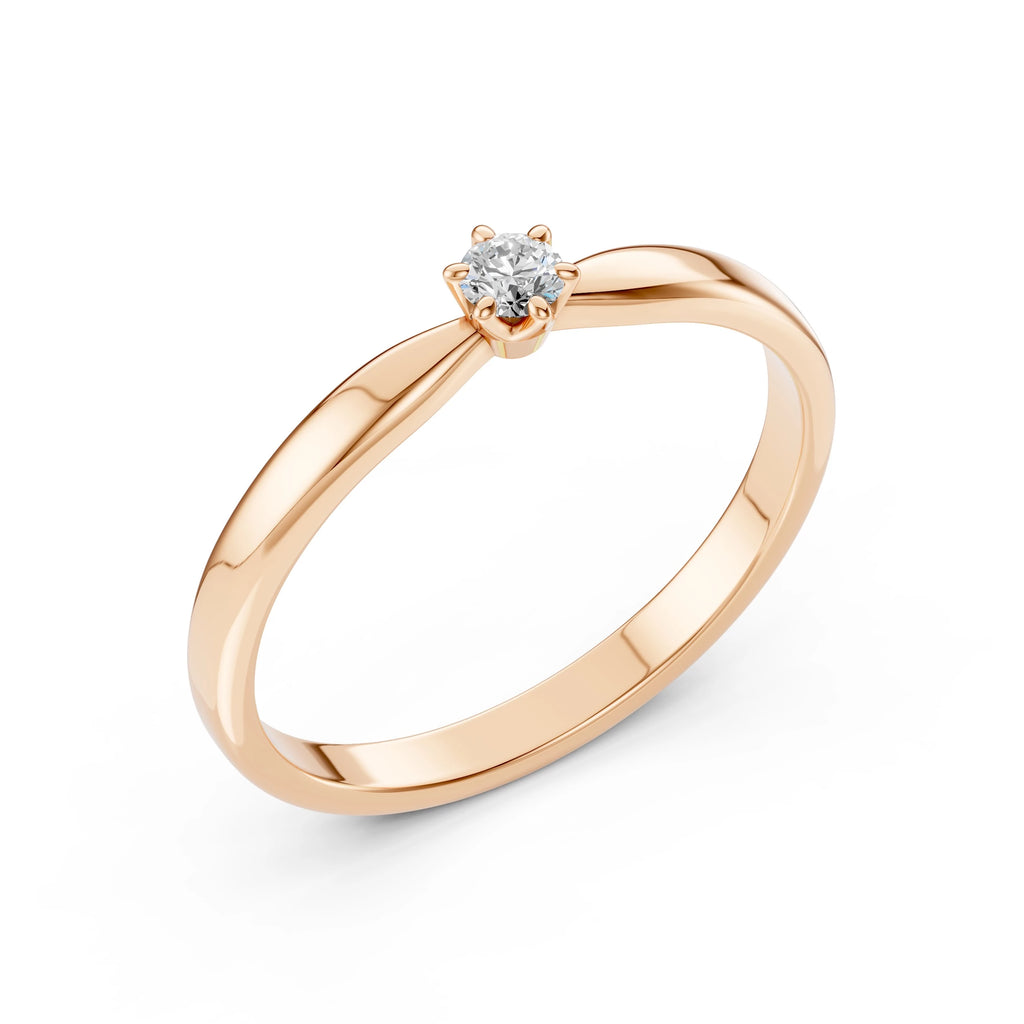 Solitaire Ring (Round), 0.1 ct — 101-10040(3.0)