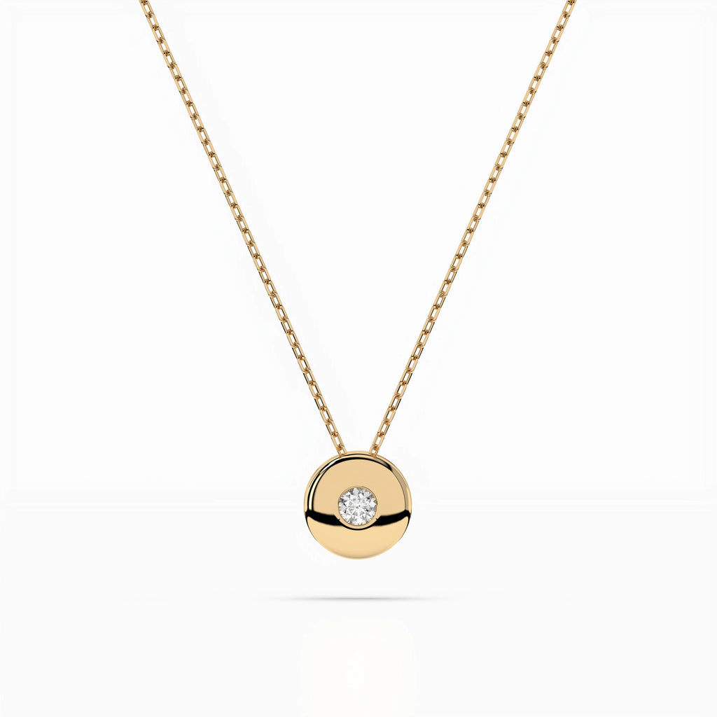 Solitaire Necklace (Round), 0.04 ct — 104-10015(2.2)
