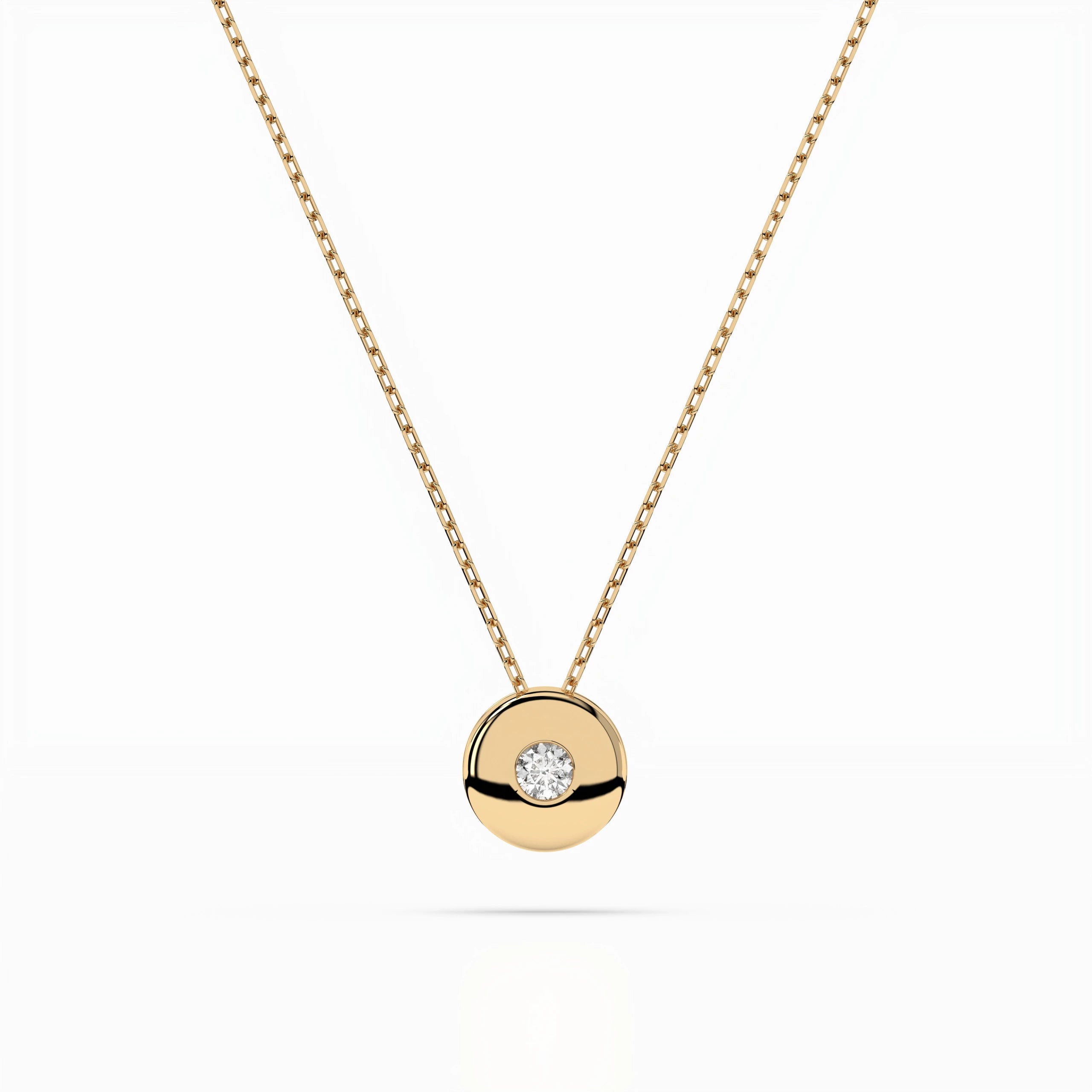 Solitaire Necklace (Round), 0.04 ct — 104-10015(2.2)