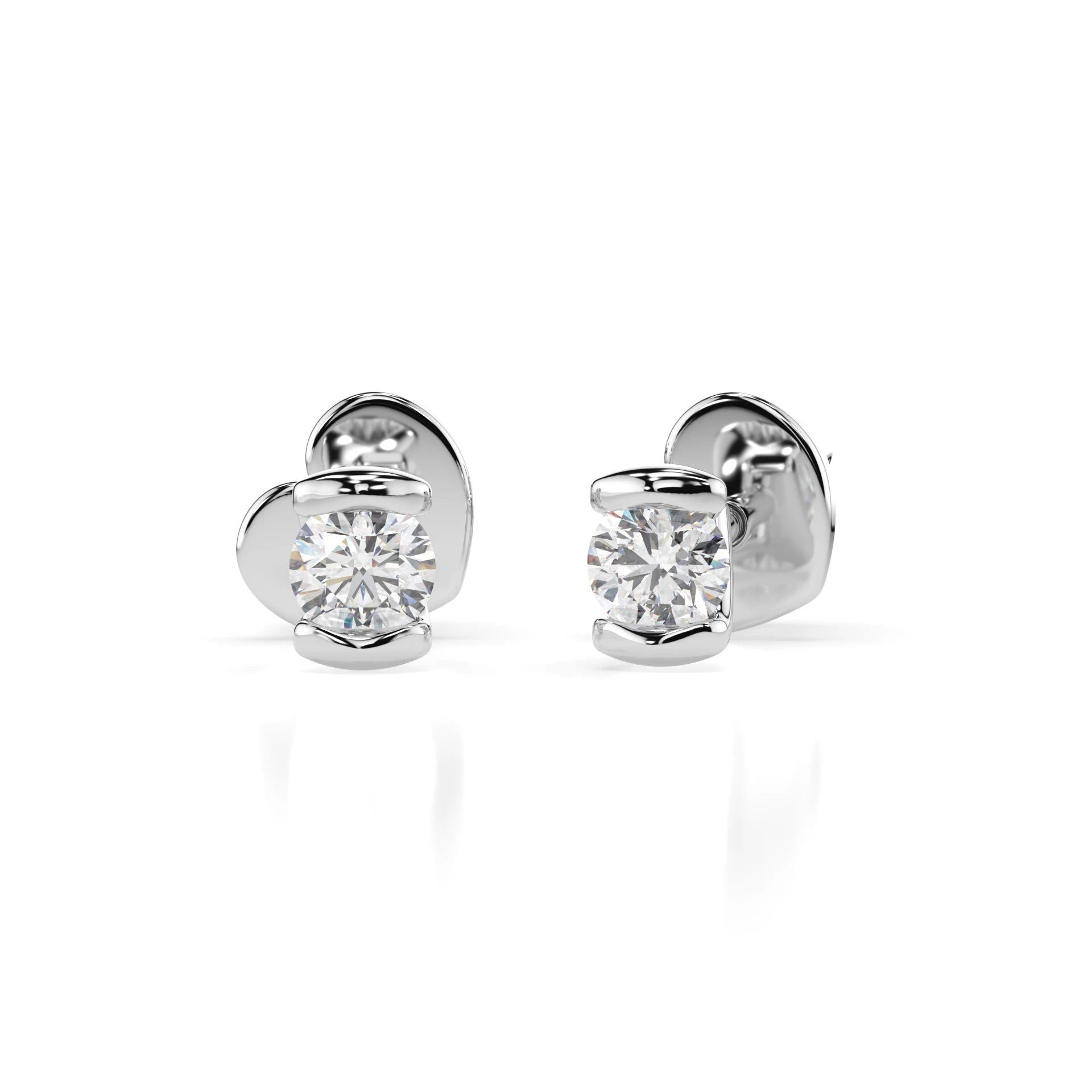 Solitaire Butterfly Earring (Round), 0.3 ct — 102-10016(3.4)