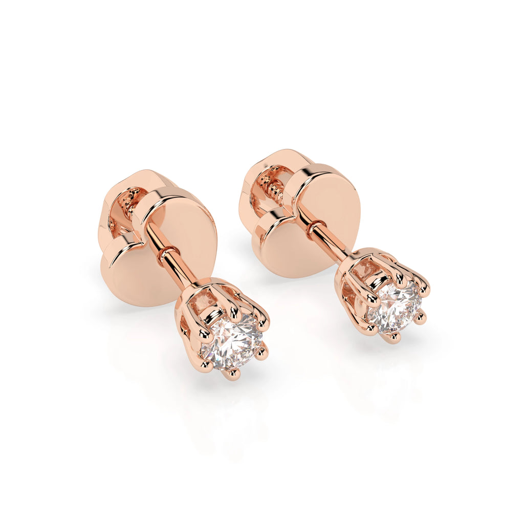 Solitaire Butterfly Earring (Round), 0.12 ct — 102-10027(2.5)