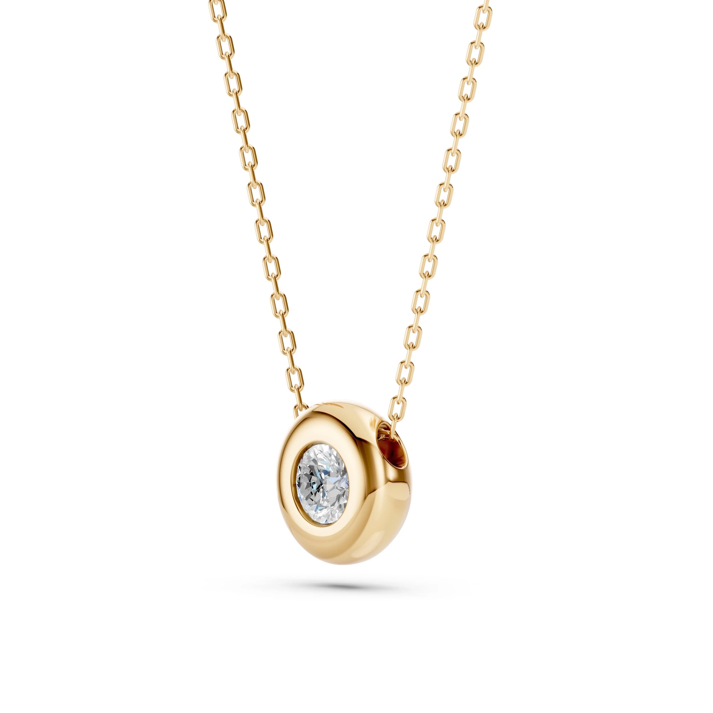 Solitaire Necklace (Round), 0.15 ct — 104-10007(3.4)
