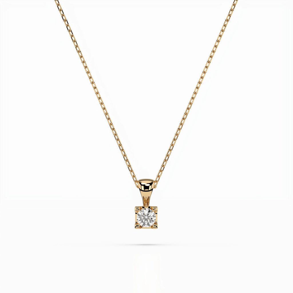 Solitaire Necklace (Round), 0.15 ct — 104-10013(3.4)